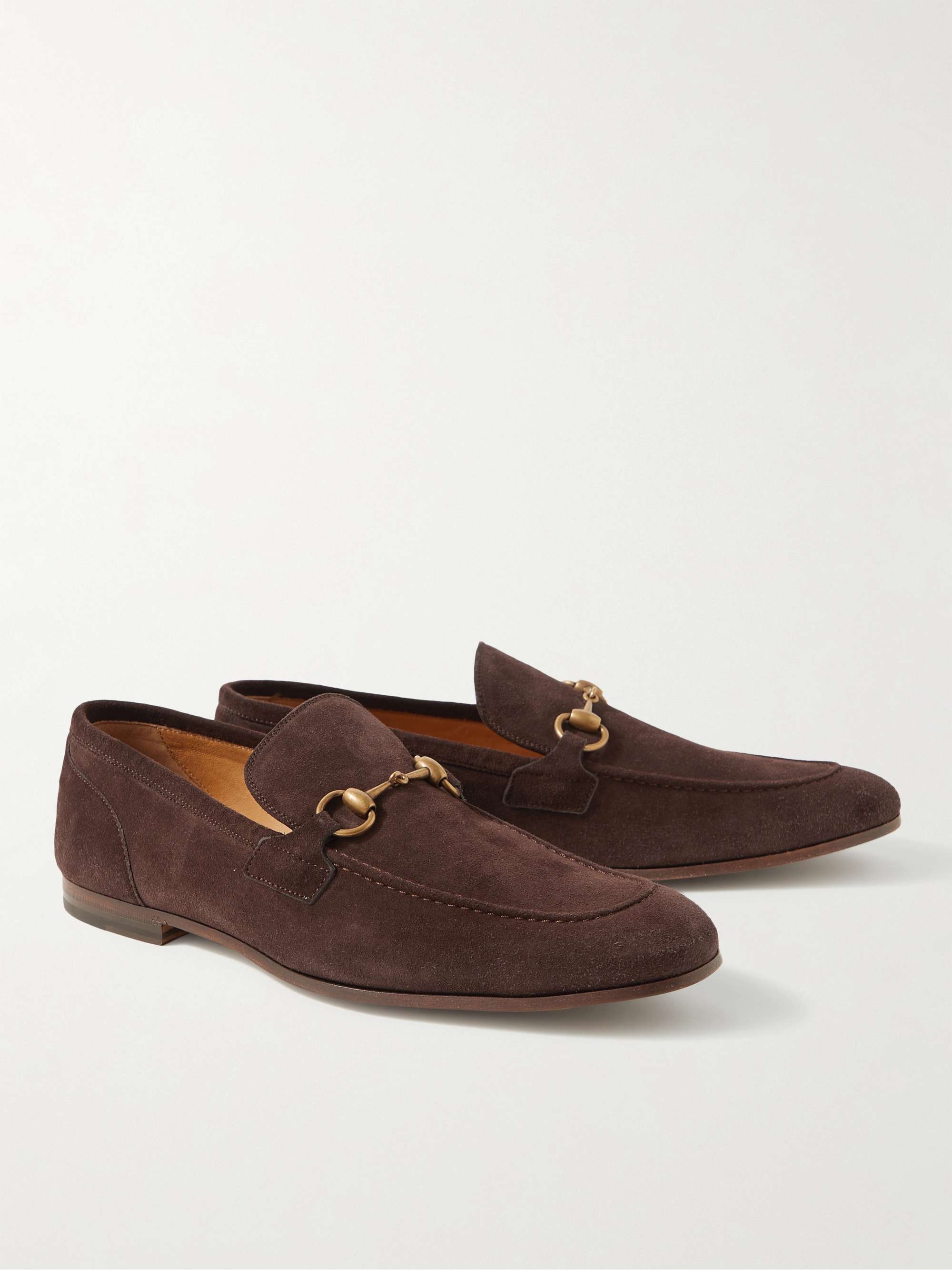 fungere Tøm skraldespanden Scan GUCCI Jordaan Horsebit Suede Loafers for Men | MR PORTER