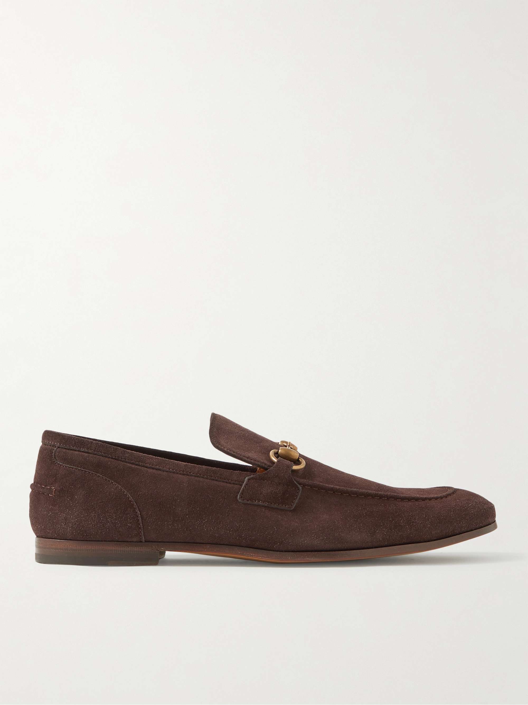 fungere Tøm skraldespanden Scan GUCCI Jordaan Horsebit Suede Loafers for Men | MR PORTER