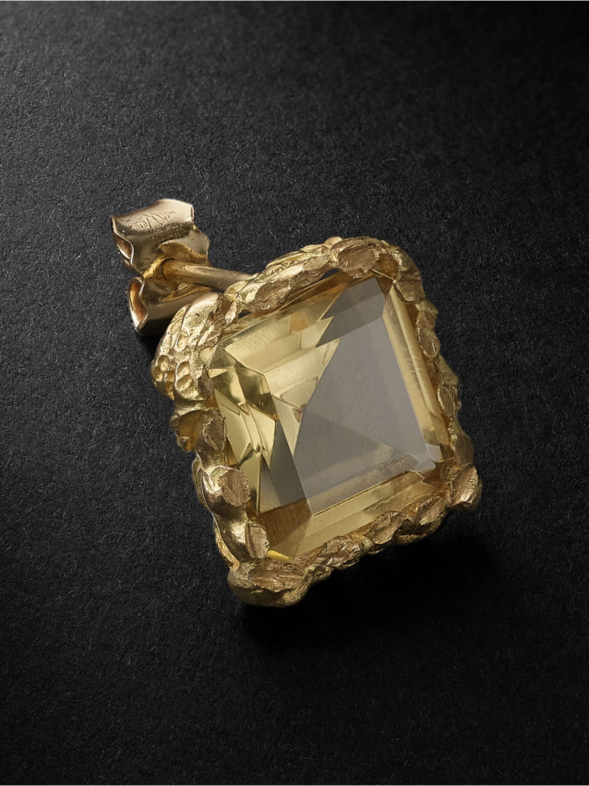 HEALERS FINE JEWELRY Recycled Gold Citrine Single Earring for Men