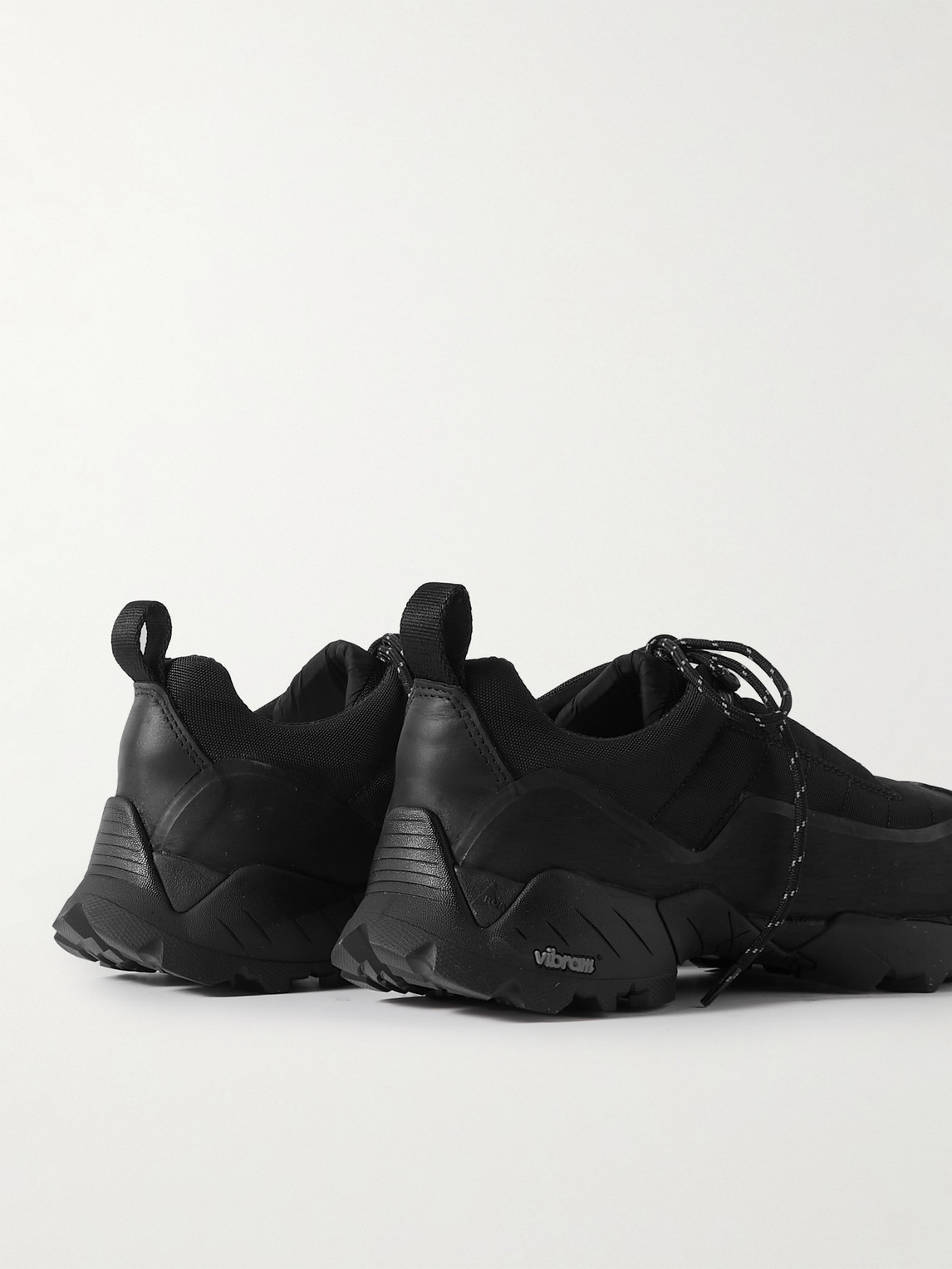 Roa Katharina Rubber And Leather-trimmed Mesh Hiking Sneakers In Black
