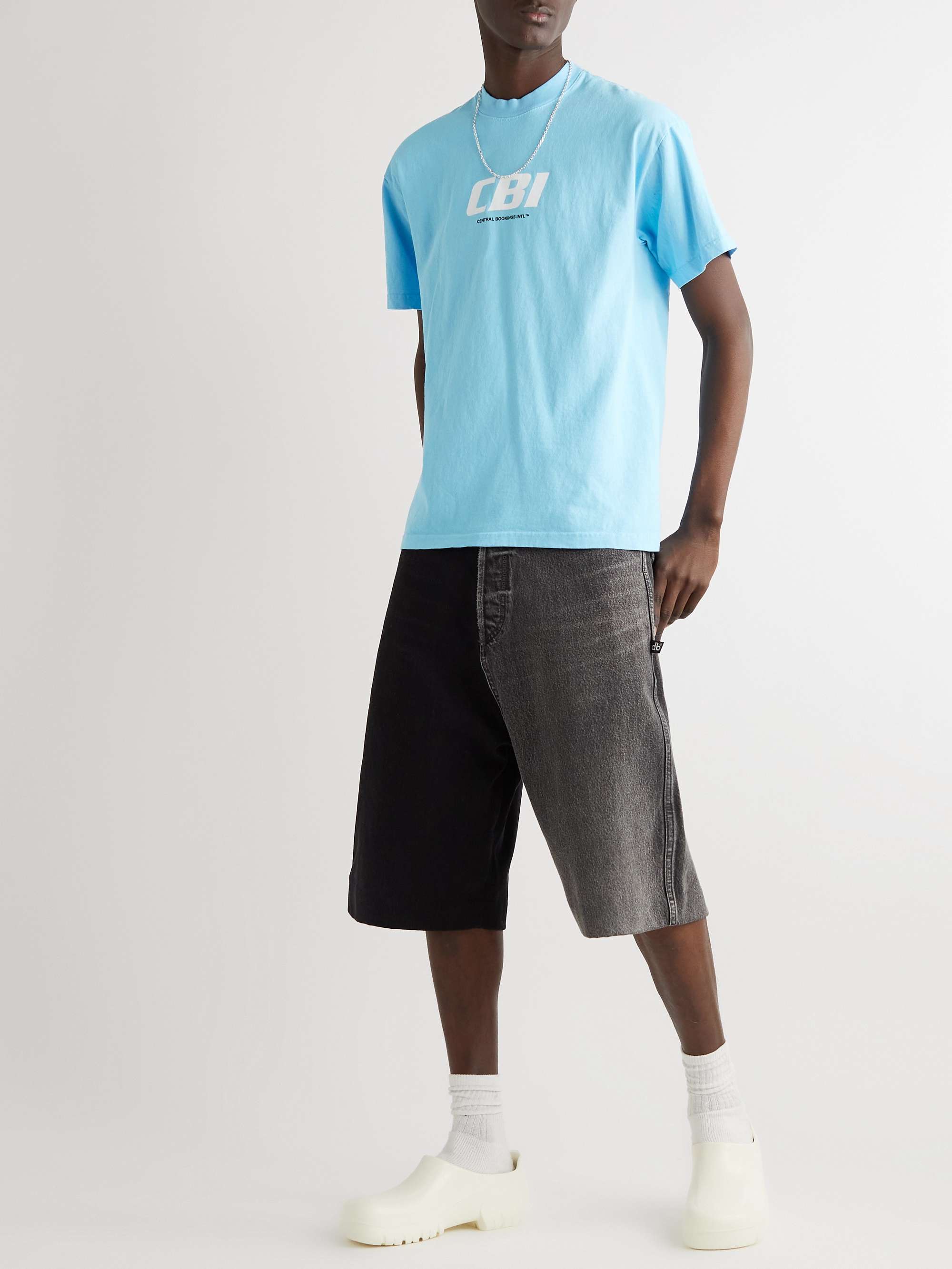 CENTRAL BOOKINGS INTL. Logo-Print Cotton-Jersey T-Shirt