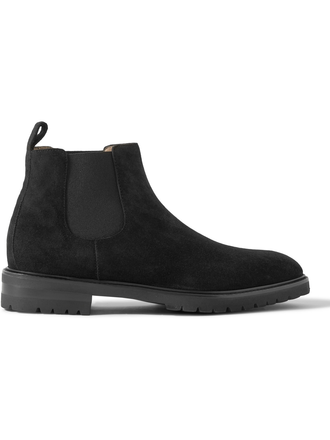 Manolo Blahnik Brompton Suede Chelsea Boots In Black