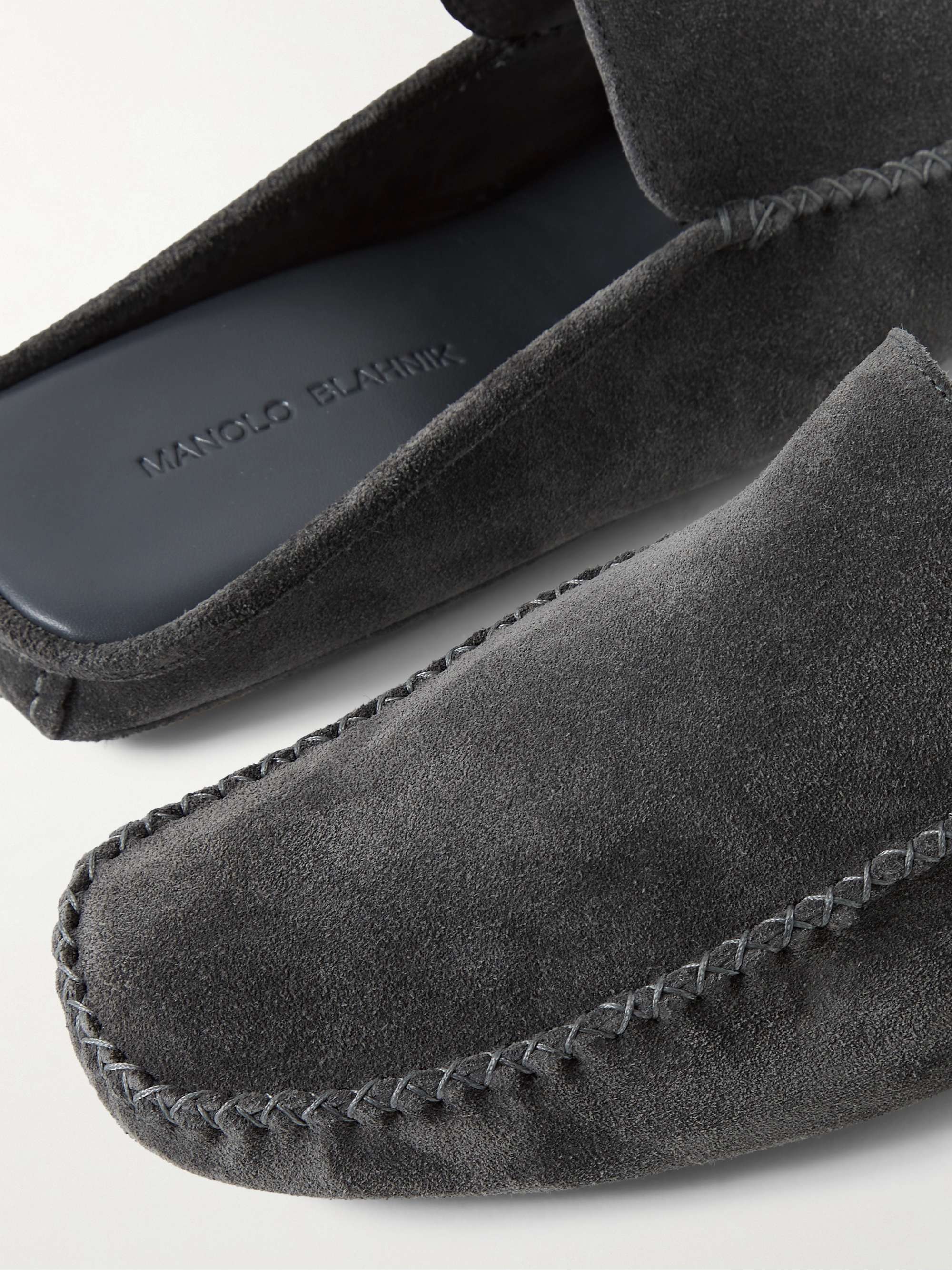 MANOLO BLAHNIK Crawford Suede Slippers
