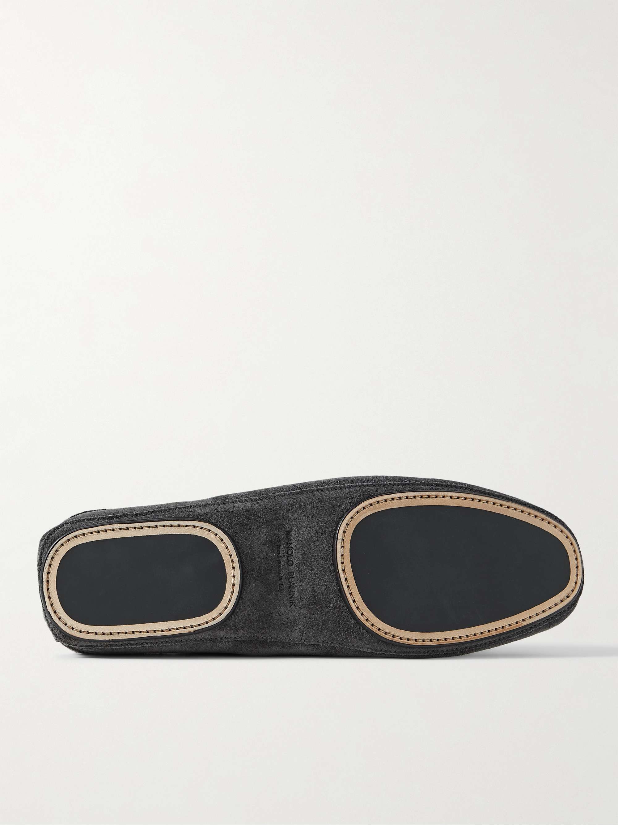MANOLO BLAHNIK Crawford Suede Slippers