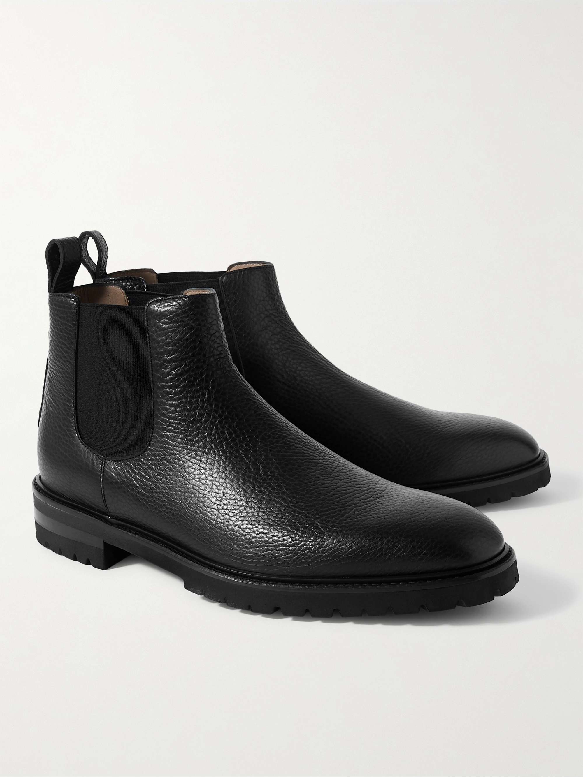 MANOLO BLAHNIK Brompton Full-Grain Leather Chelsea Boots