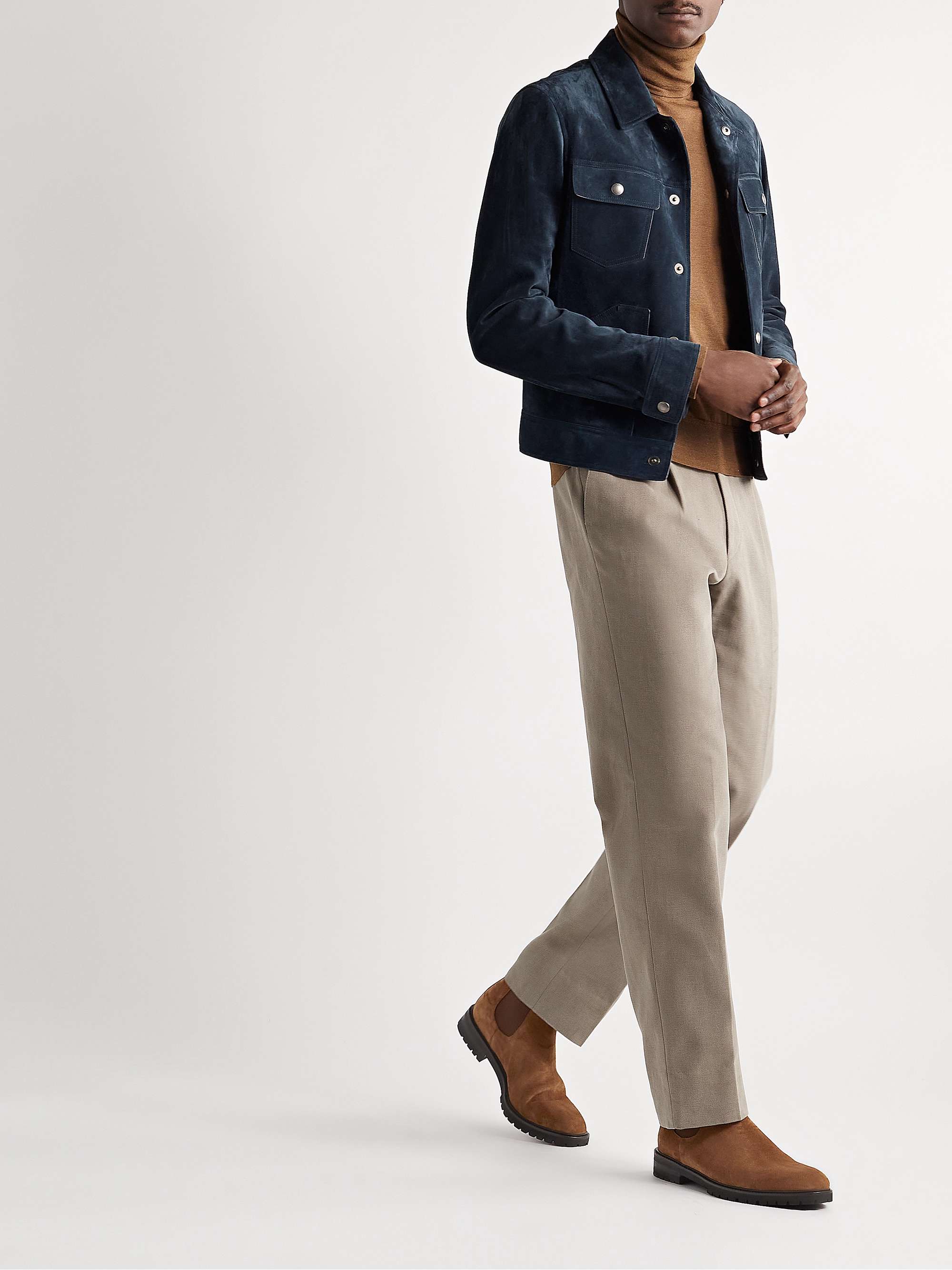 MANOLO BLAHNIK Brompton Suede Chelsea Boots