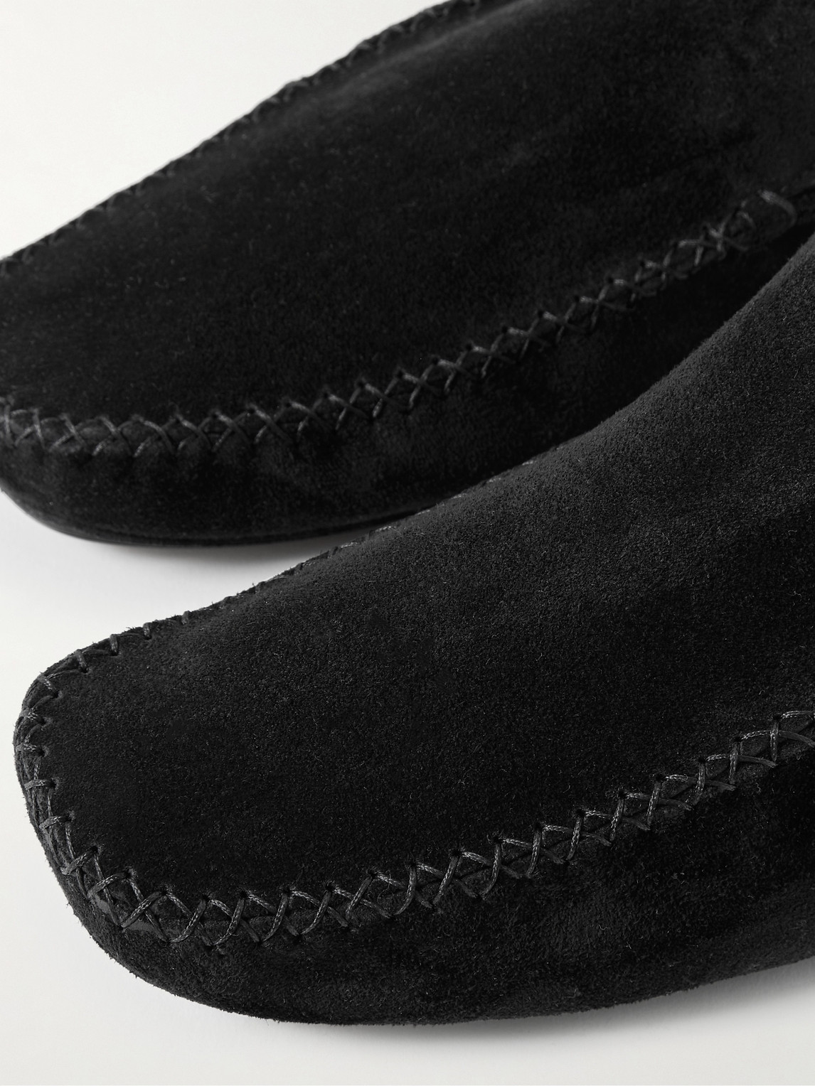 Shop Manolo Blahnik Crawford Suede Slippers In Black