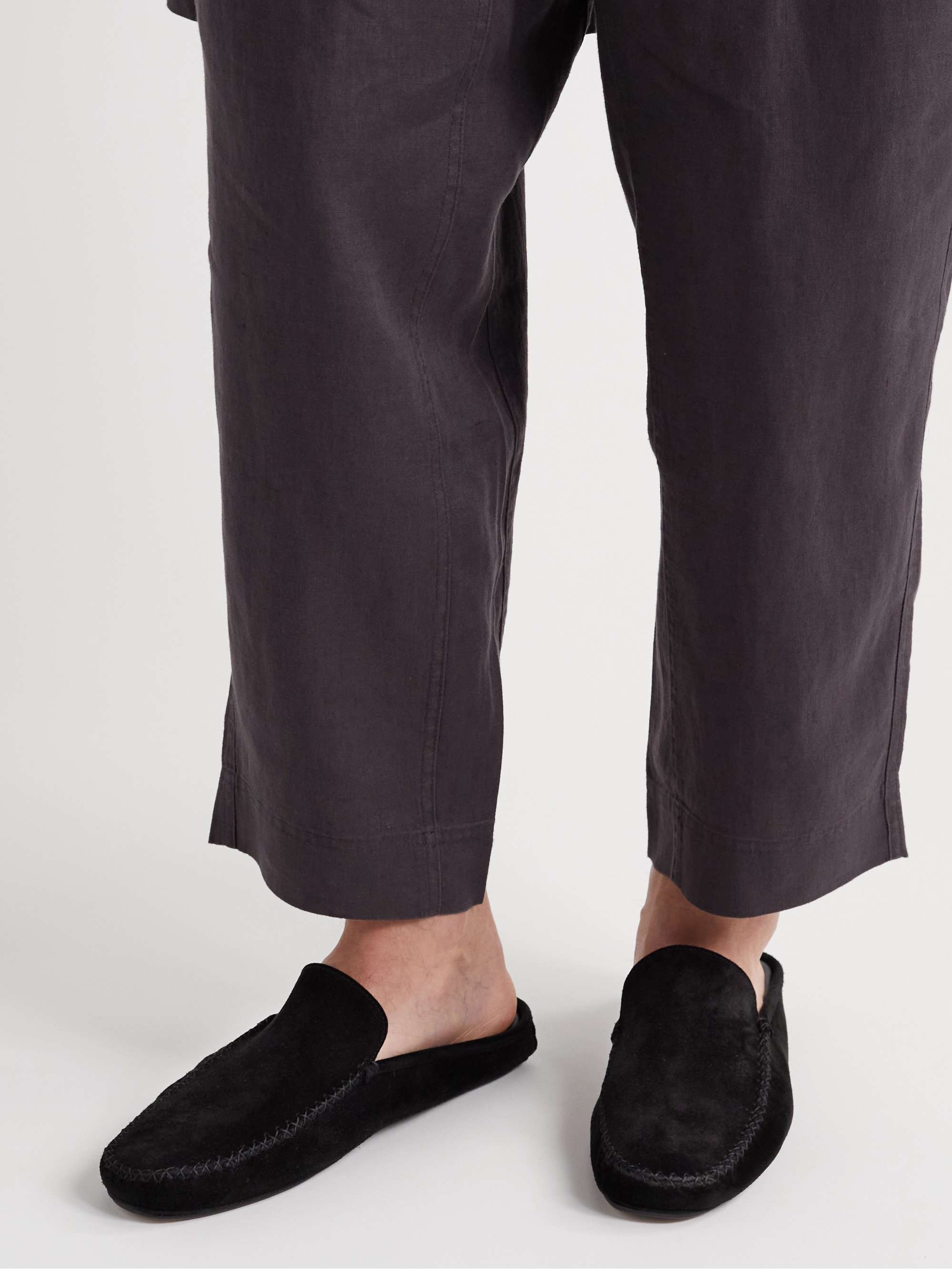 MANOLO BLAHNIK Crawford Suede Slippers
