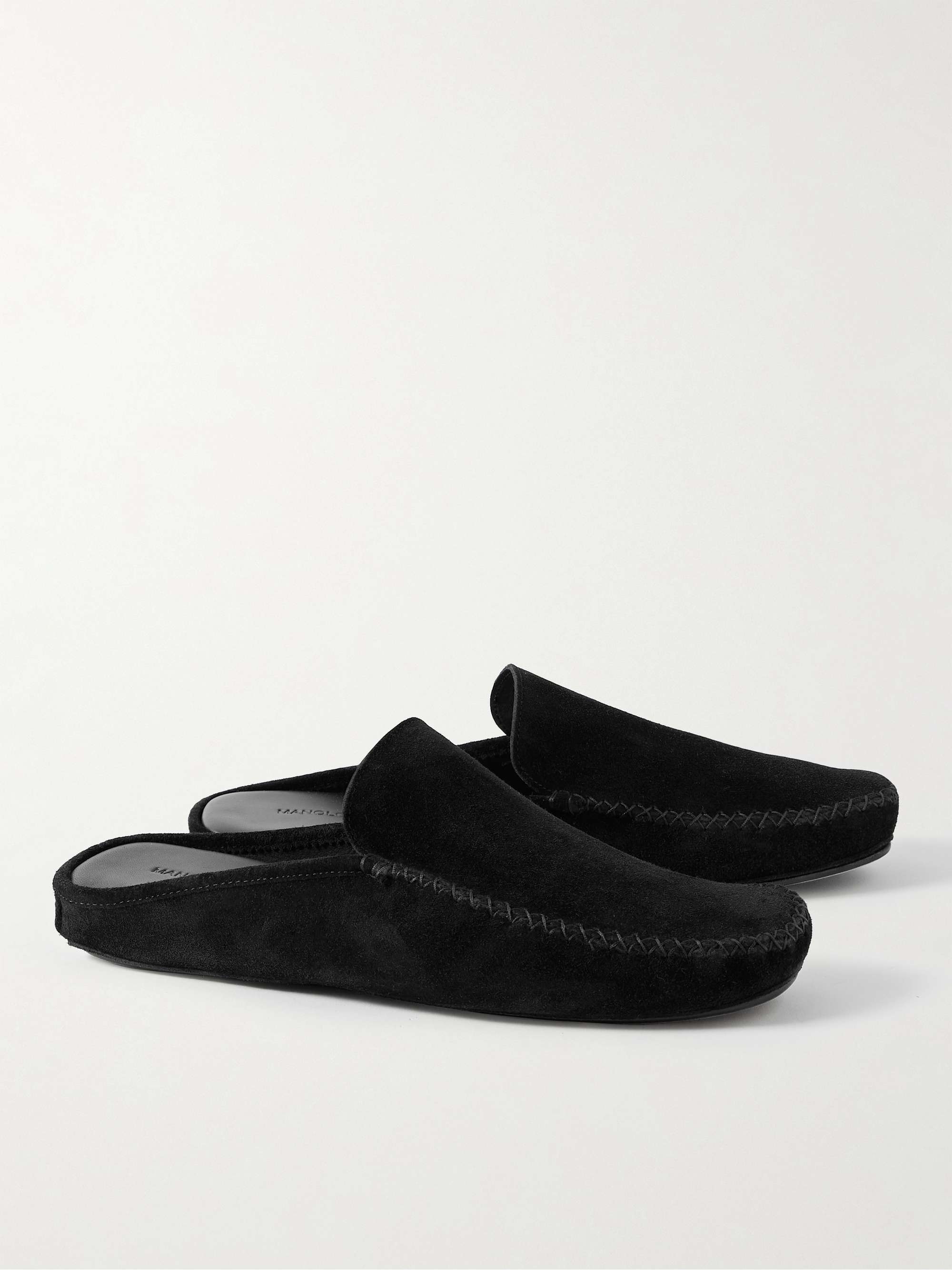 MANOLO BLAHNIK Crawford Suede Slippers