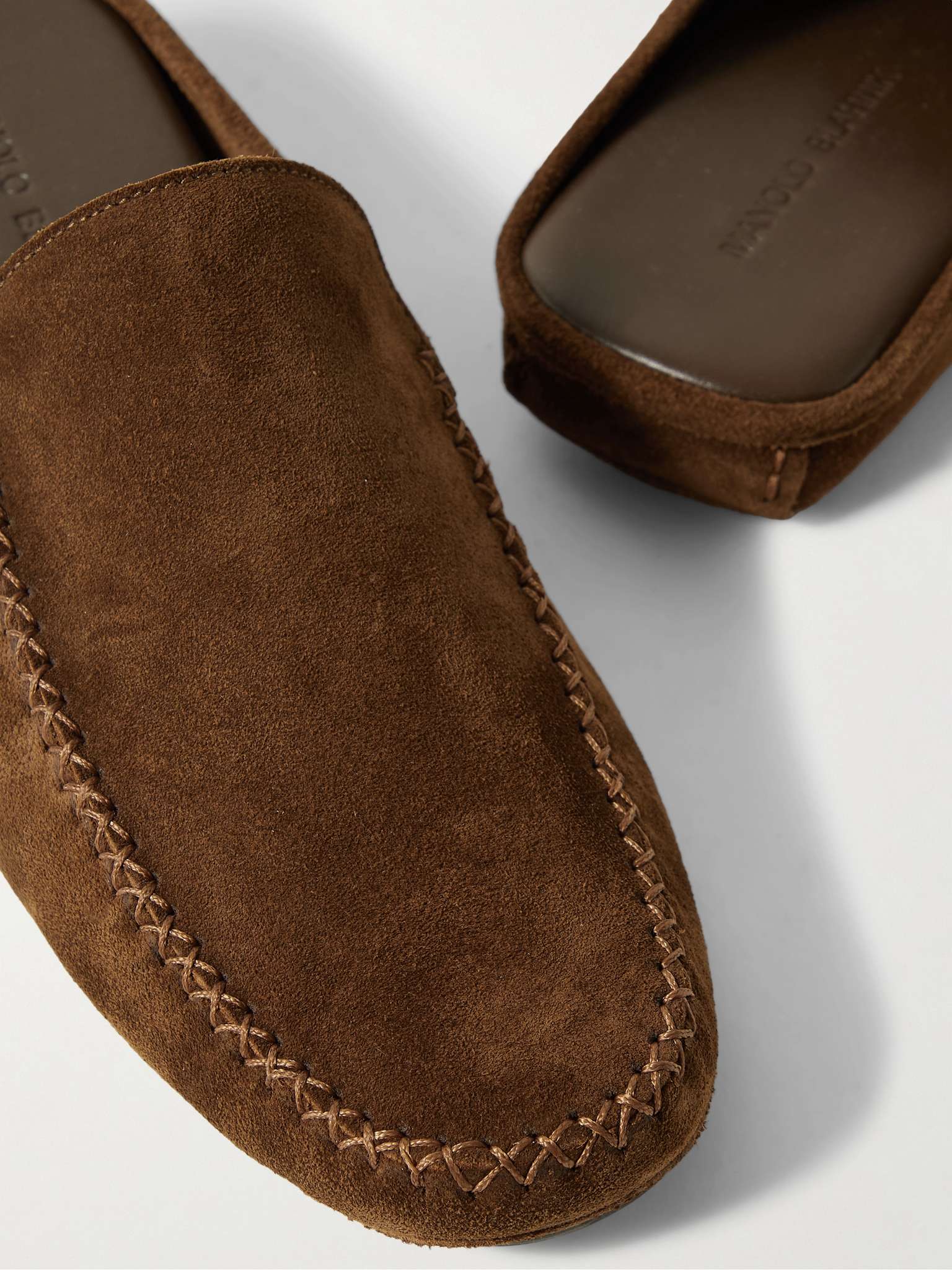 MANOLO BLAHNIK Crawford Suede Slippers for Men | MR PORTER
