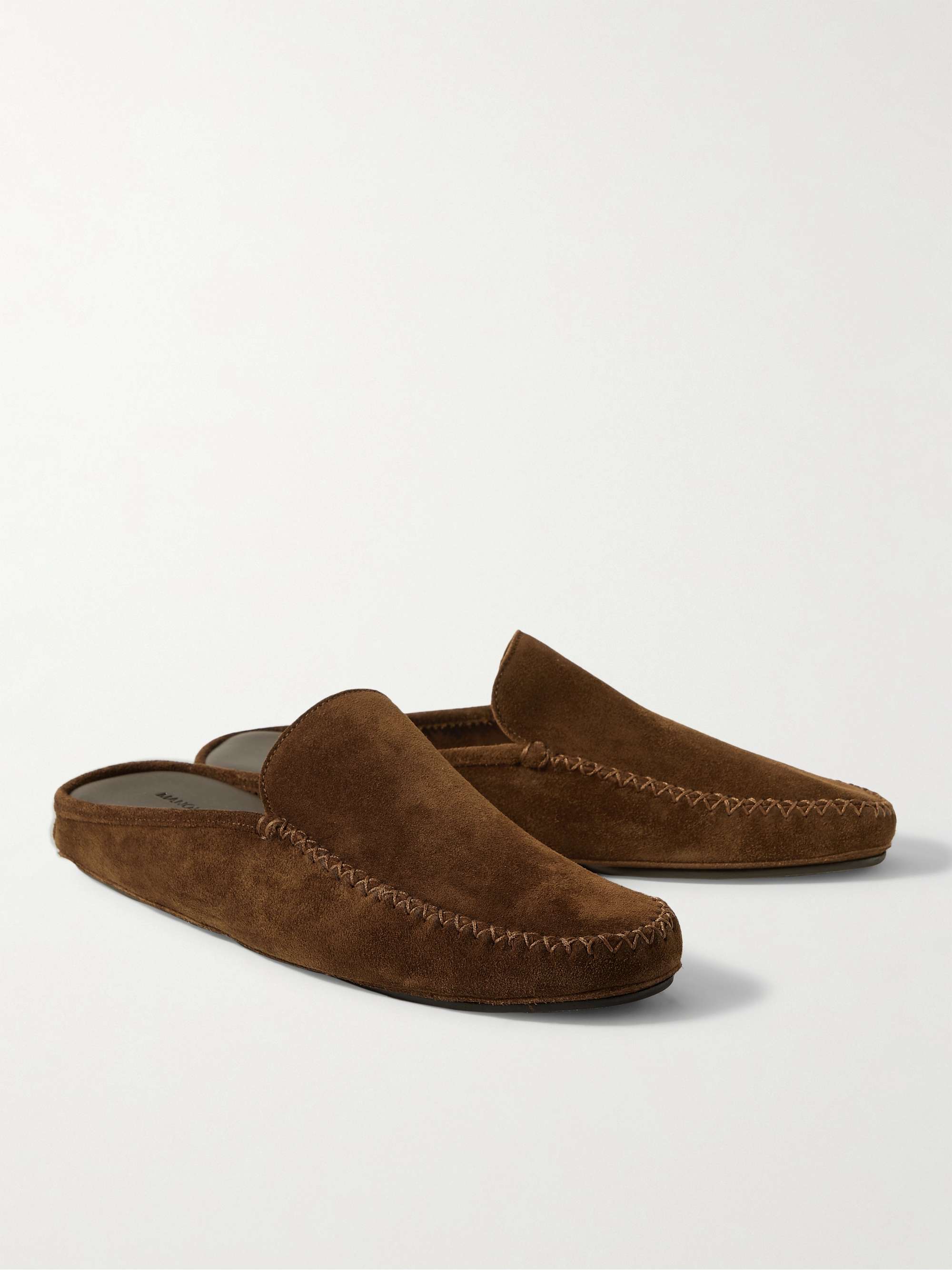 MANOLO BLAHNIK Crawford Suede Slippers