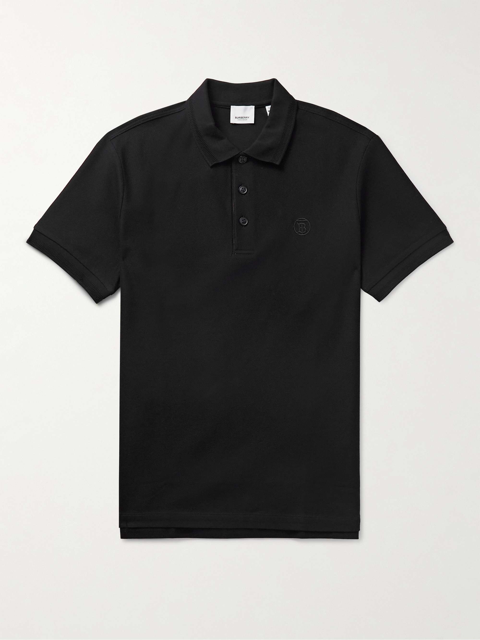 BURBERRY Logo-Embroidered Cotton-Piqué Polo Shirt