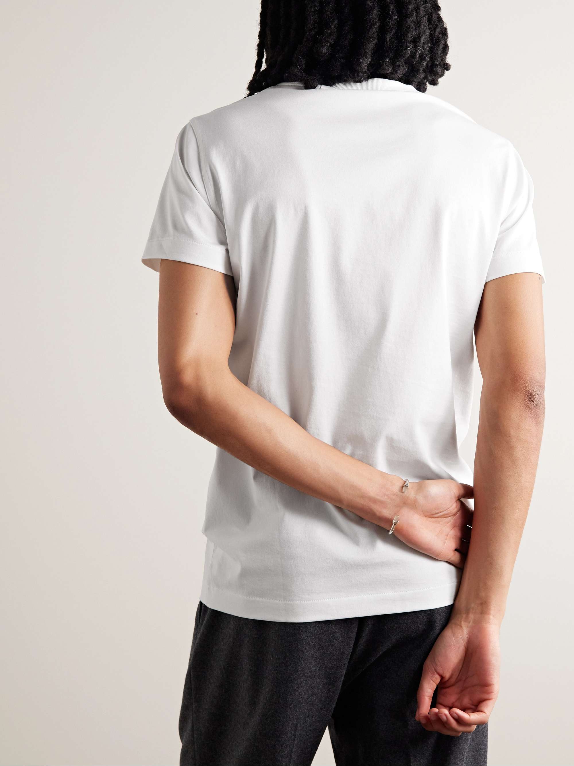 BURBERRY Slim-Fit Logo-Embroidered Cotton-Jersey T-Shirt