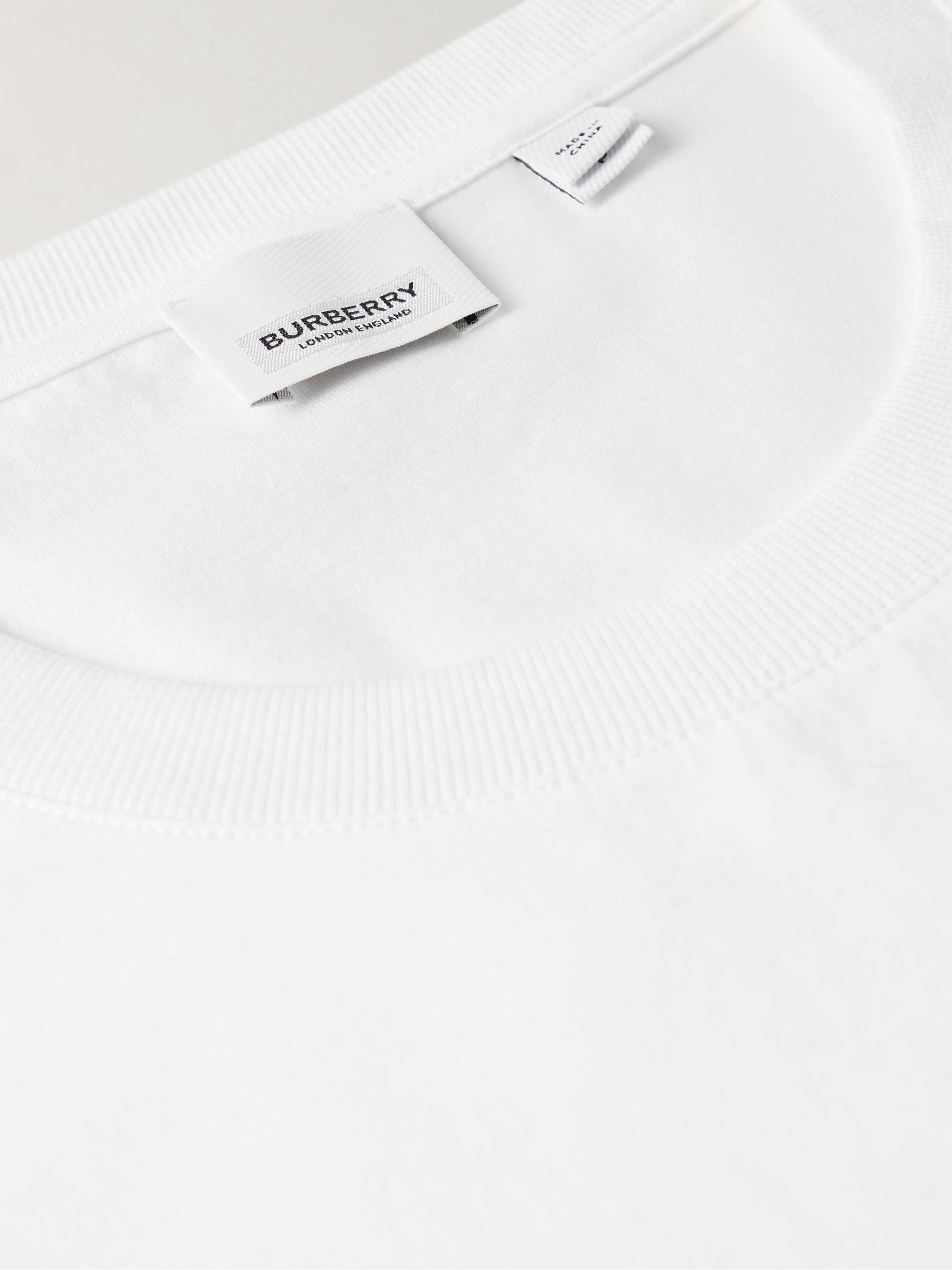BURBERRY Slim-Fit Logo-Embroidered Cotton-Jersey T-Shirt
