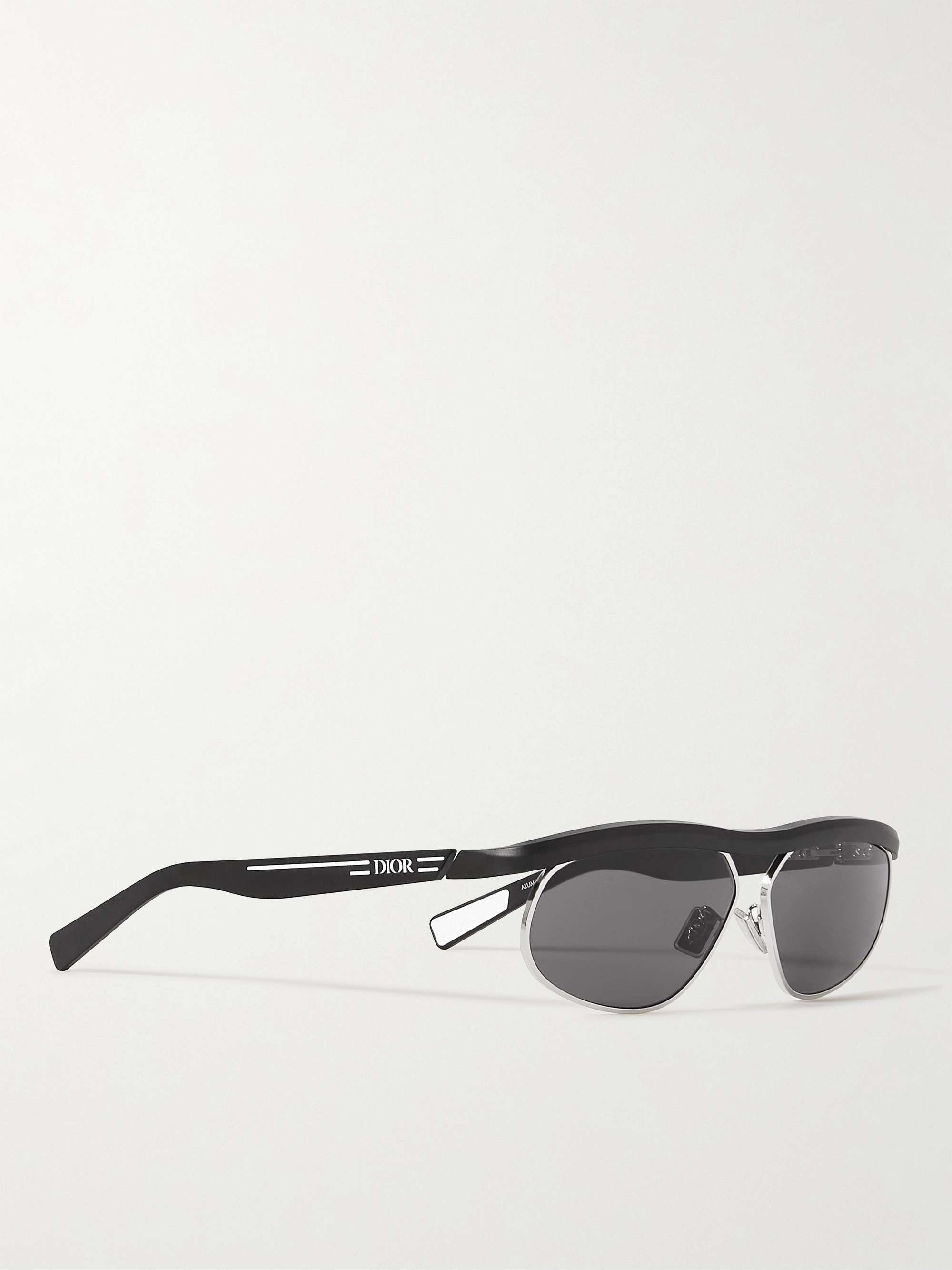 DIOR EYEWEAR DioRider S1U Oval-Frame Acetate and Silver-Tone Sunglasses