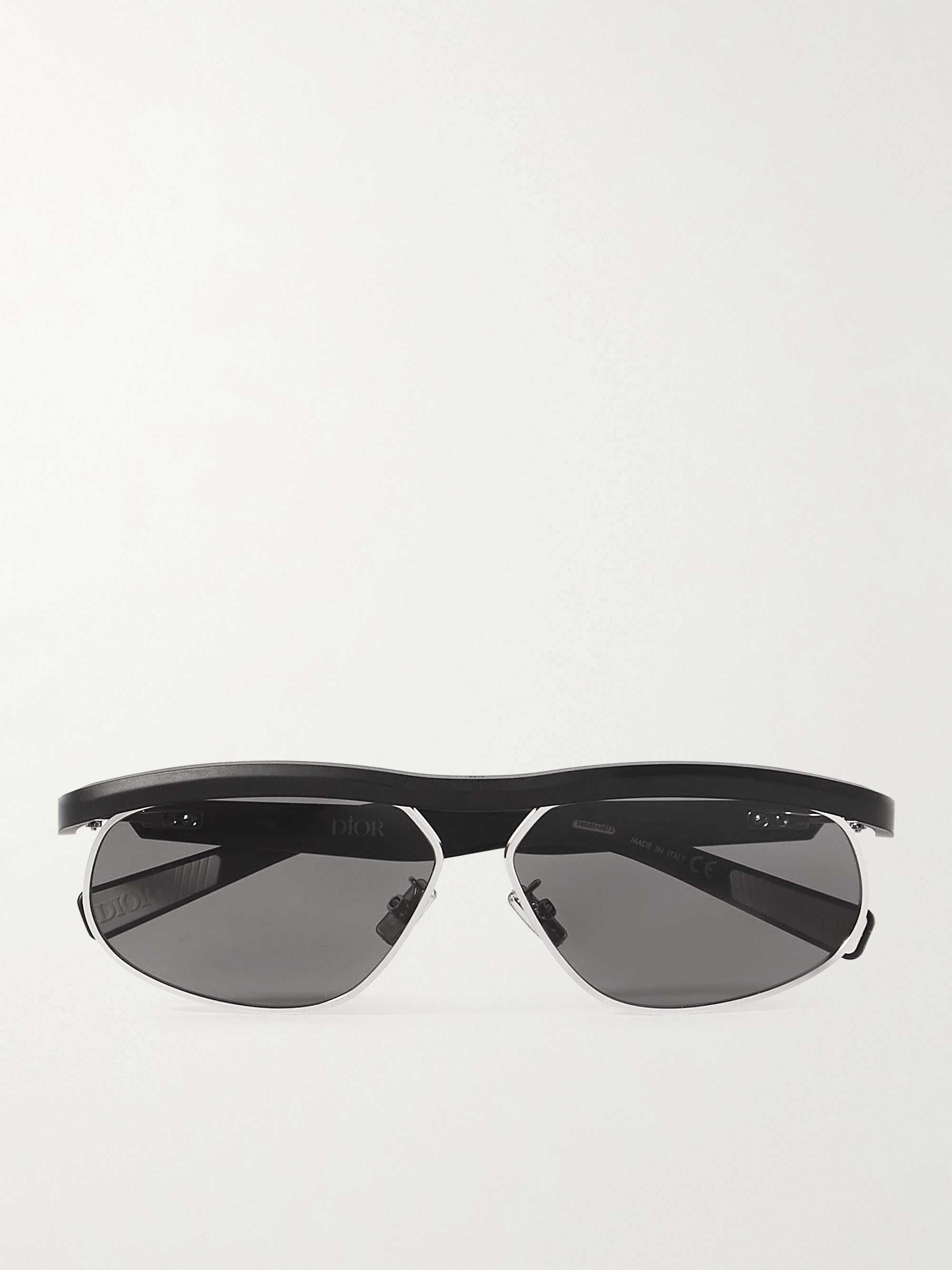 DIOR EYEWEAR DioRider S1U Oval-Frame Acetate and Silver-Tone Sunglasses