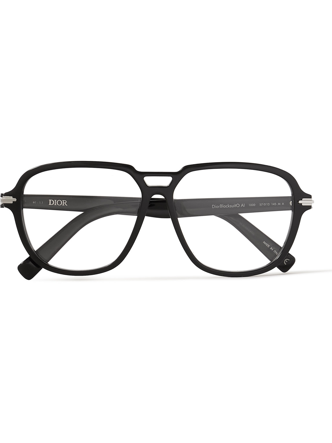 Dior Blacksuito Ai Aviator-style Acetate Optical Glasses In Black