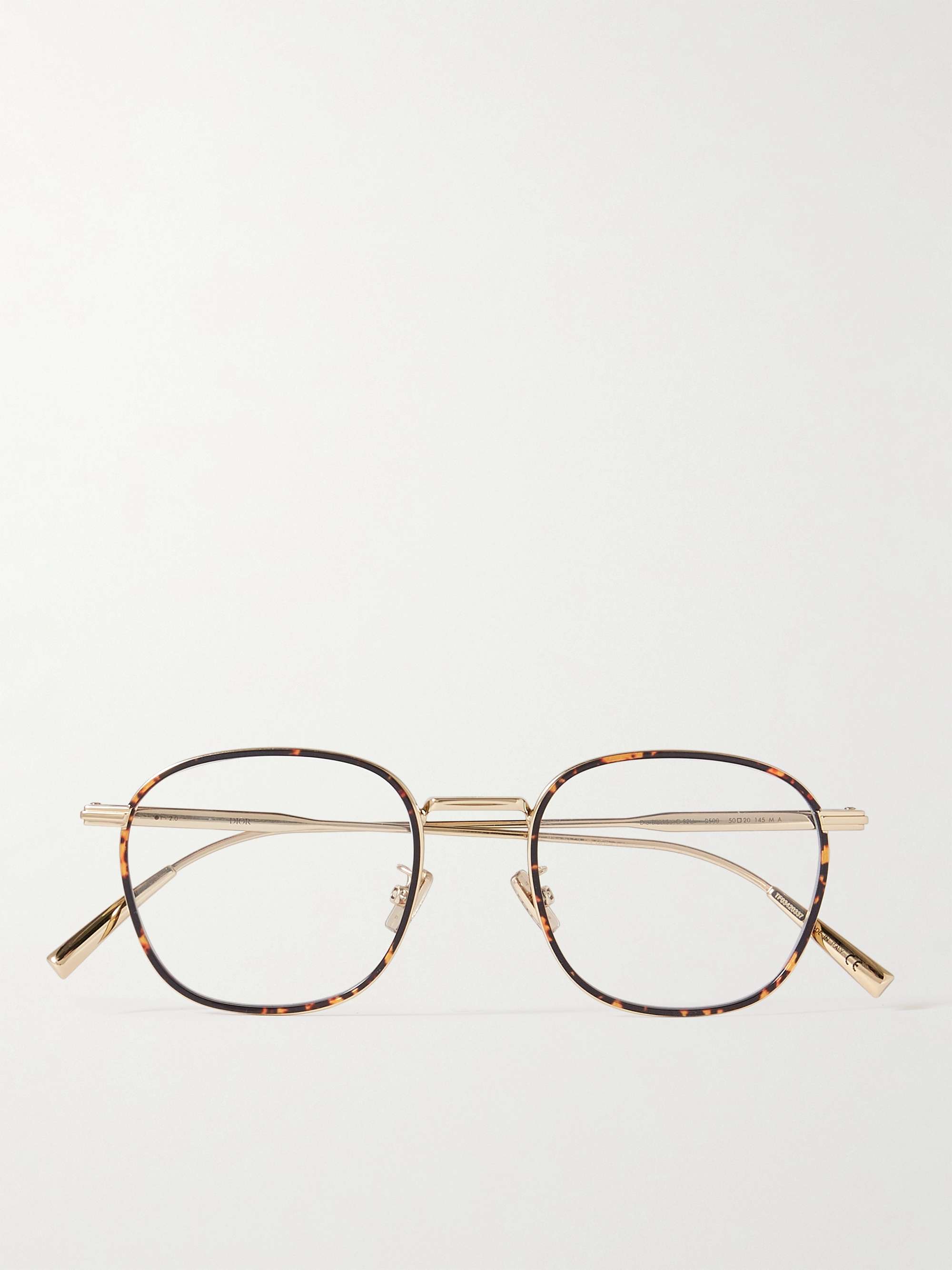 DIOR EYEWEAR DiorBlackSuitO S2U Round-Frame Tortoiseshell Acetate and Gold-Tone Optical Glasses