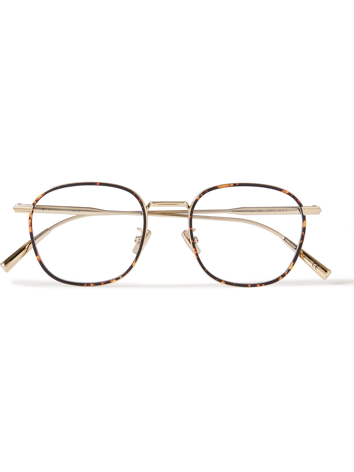 Dior Blacksuit S2u Round-frame Tortoiseshell Acetate And Gold-tone Optical Glasses