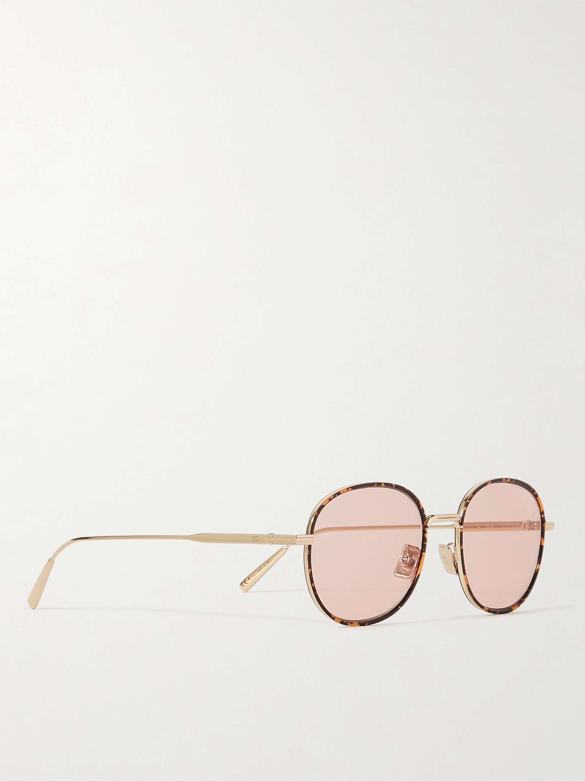 DIOR EYEWEAR DiorBlackSuit S2U Round-Frame Tortoiseshell Acetate and Gold-Tone Sunglasses