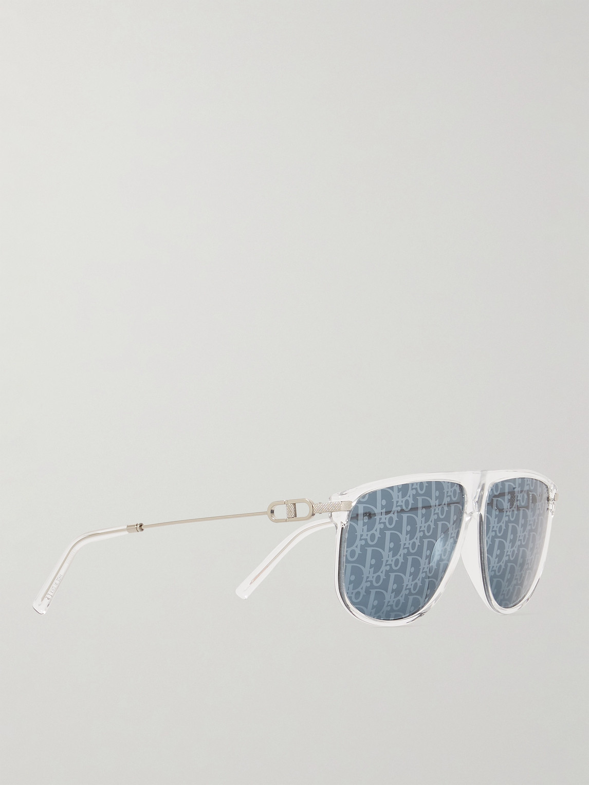 DIOR CD LINK S2U D-FRAME ACETATE AND SILVER-TONE MIRRORED SUNGLASSES