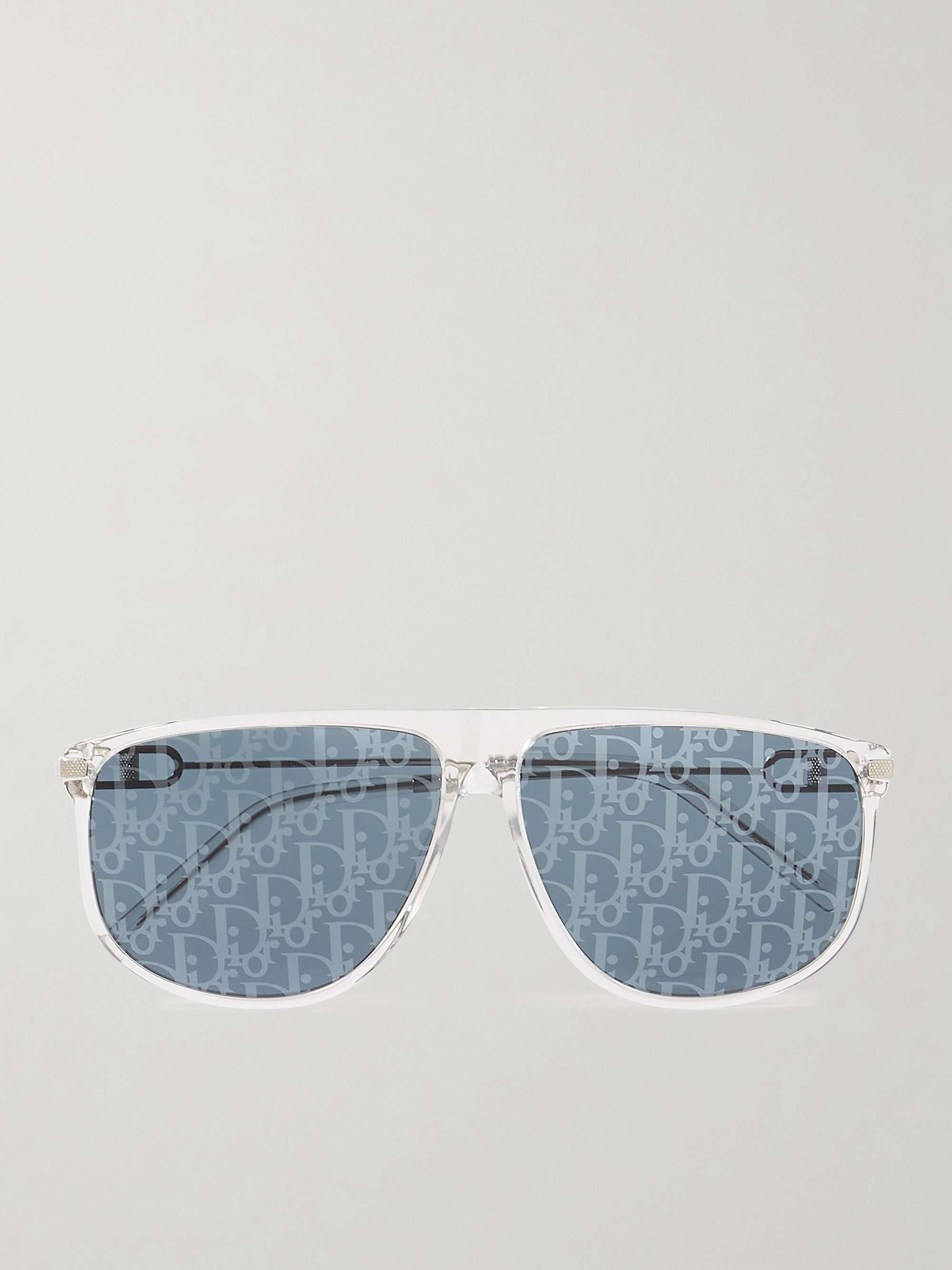 CD Link S2U D-Frame Acetate and Silver-Tone Mirrored Sunglasses