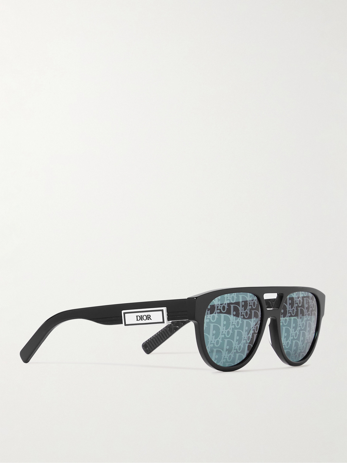 Shop Dior B23 R1i Aviator-style Acetate Mirrored Sunglasses In Black