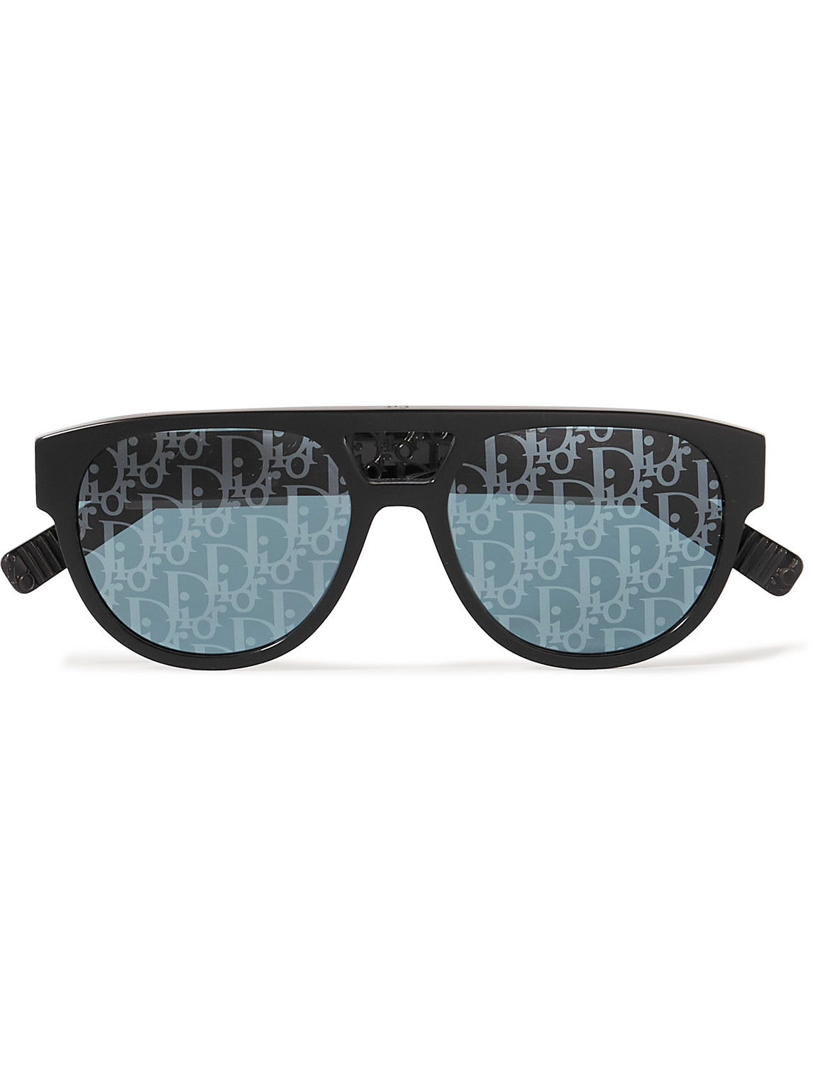 Shop Dior B23 R1i Aviator-style Acetate Mirrored Sunglasses In Black