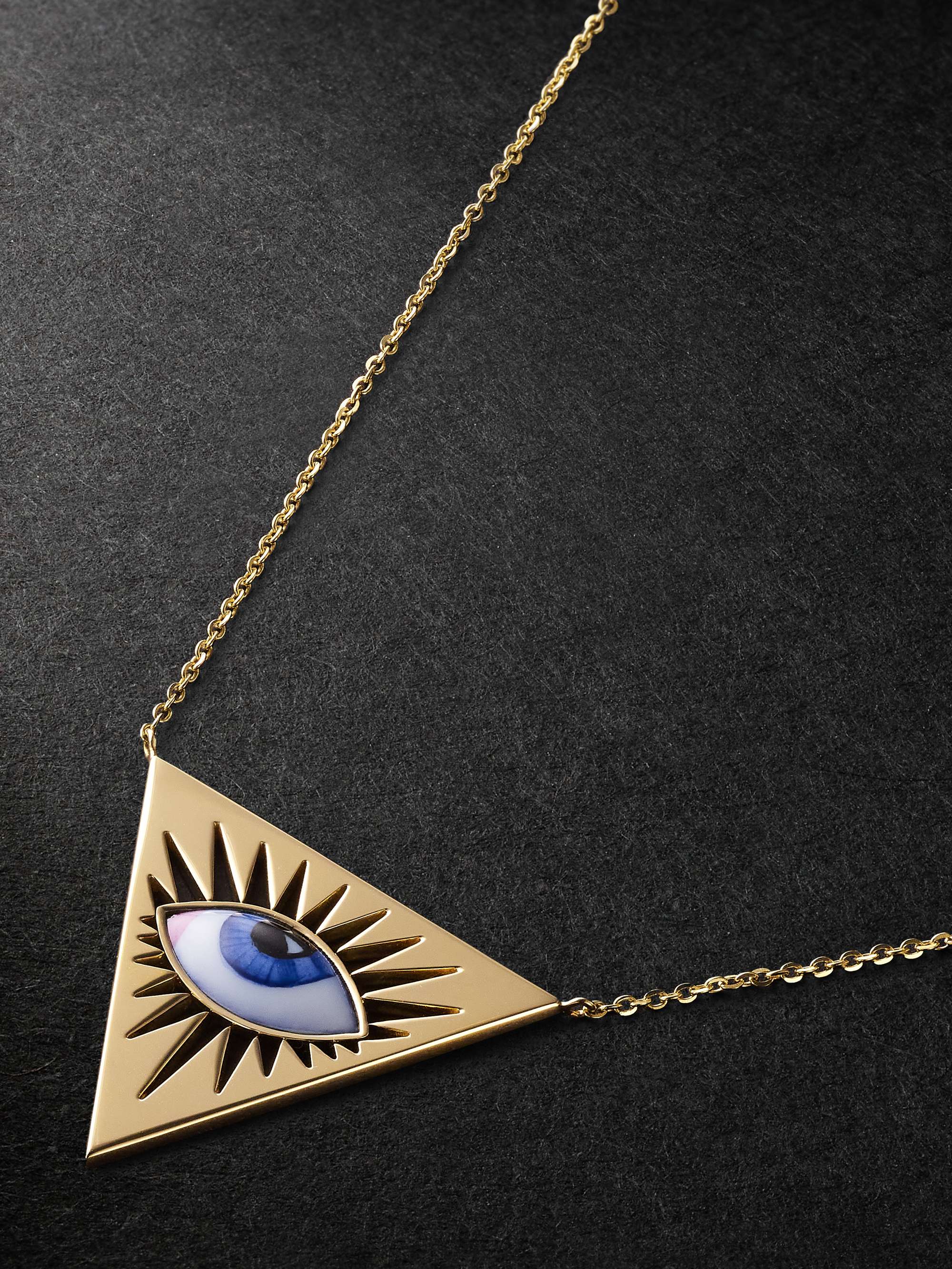 LITO Isida Petit Bleu Gold and Enamel Necklace