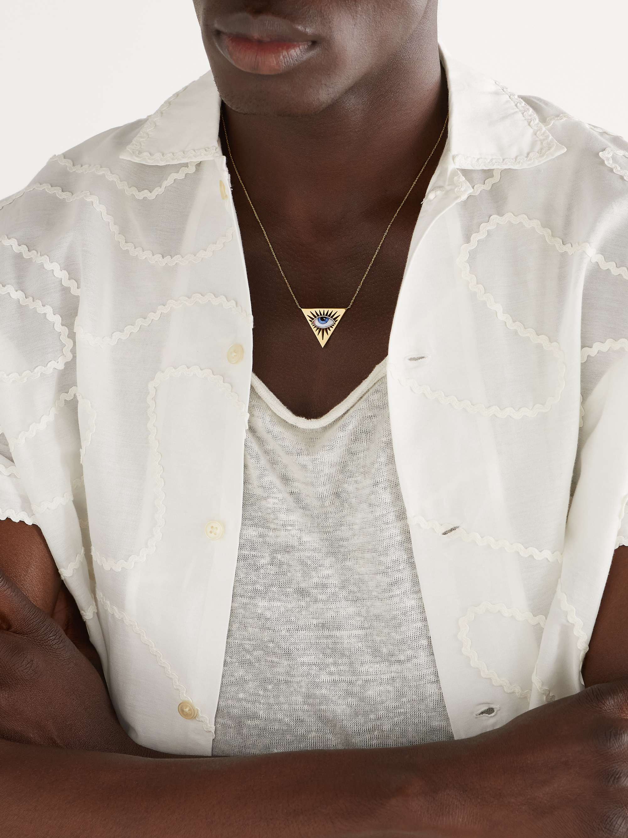 LITO Isida Petit Bleu Gold and Enamel Necklace
