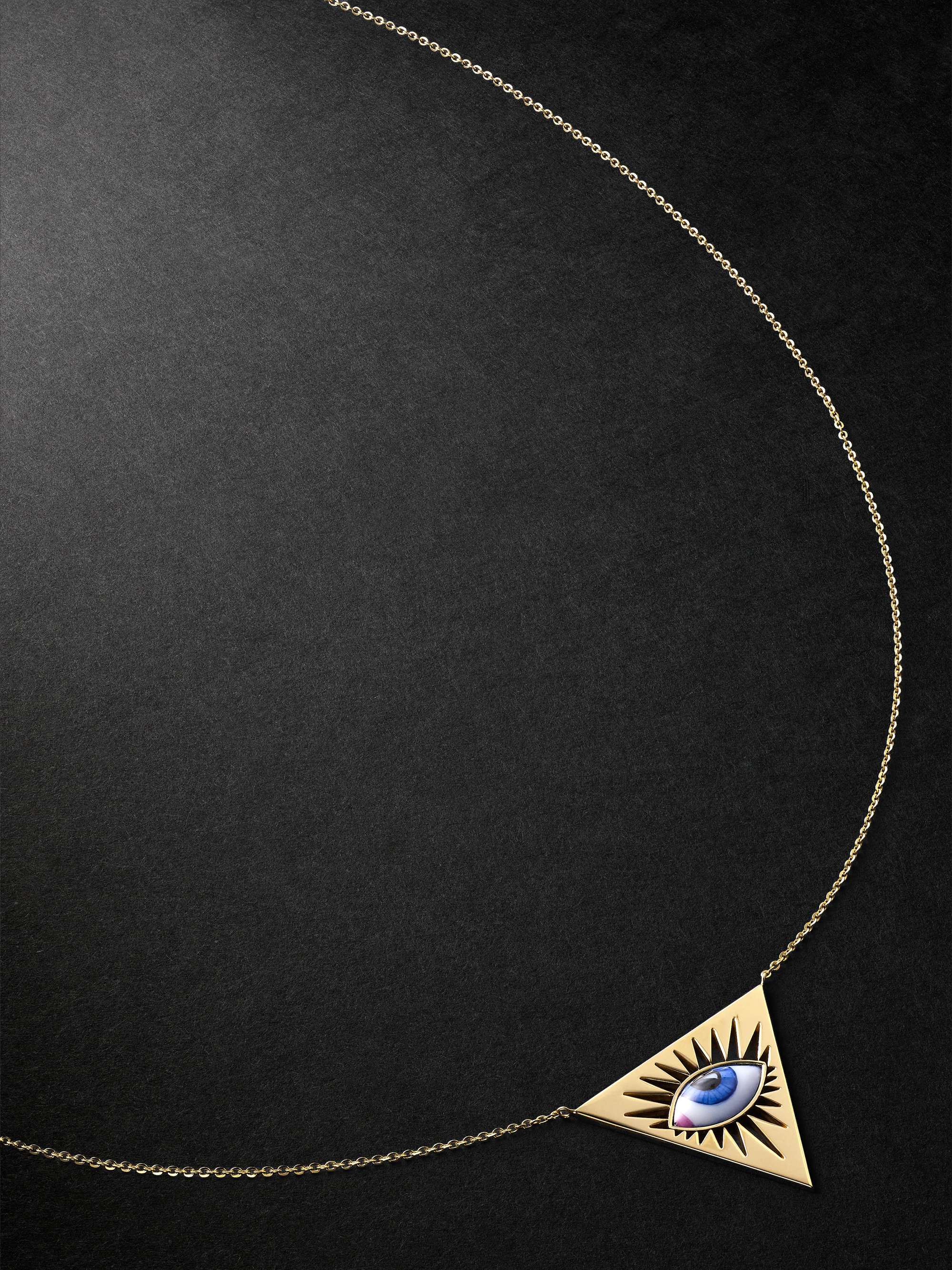 LITO Isida Petit Bleu Gold and Enamel Necklace