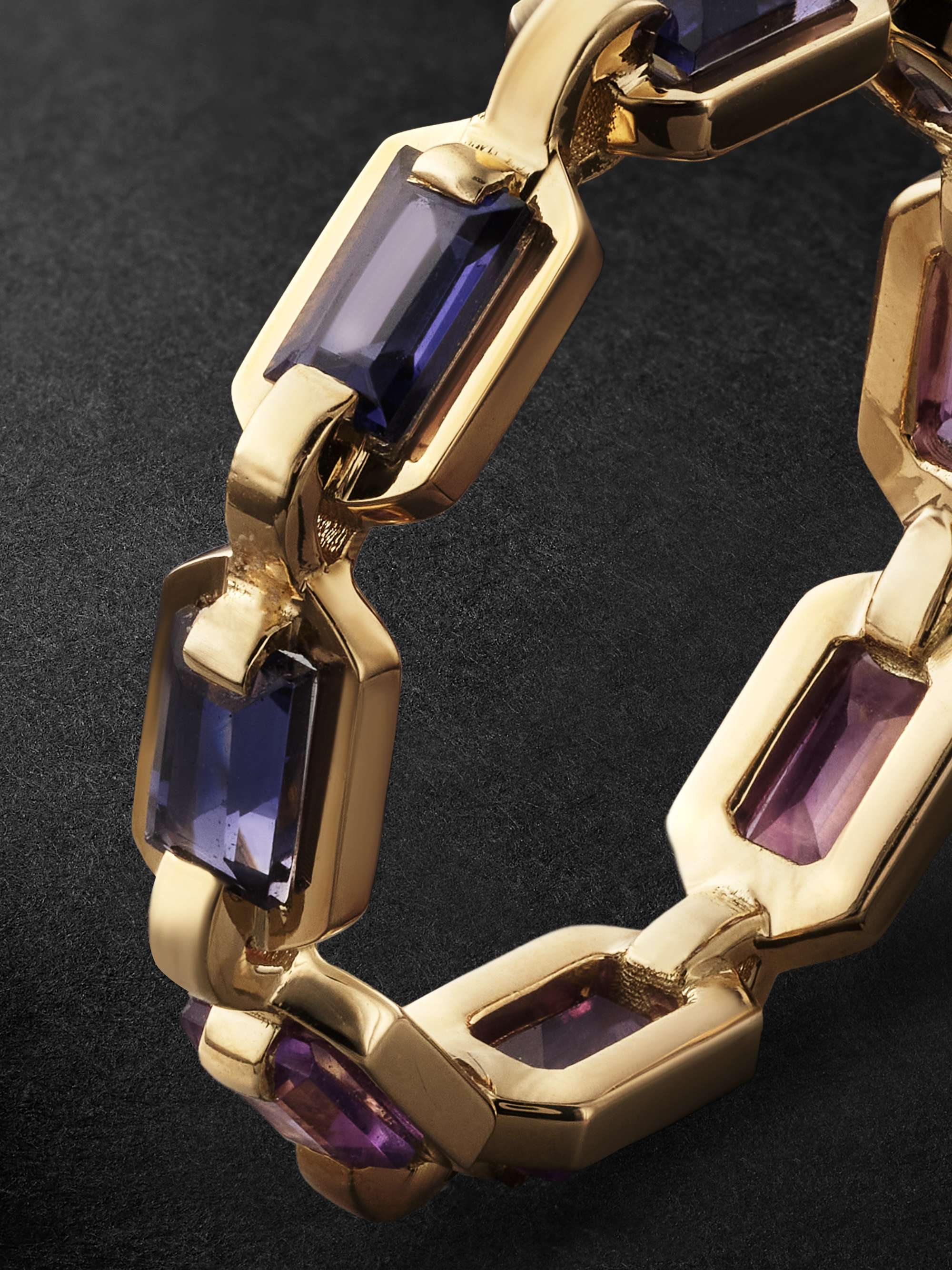 LITO Balance Gold, Iolite and Amethyst Ring
