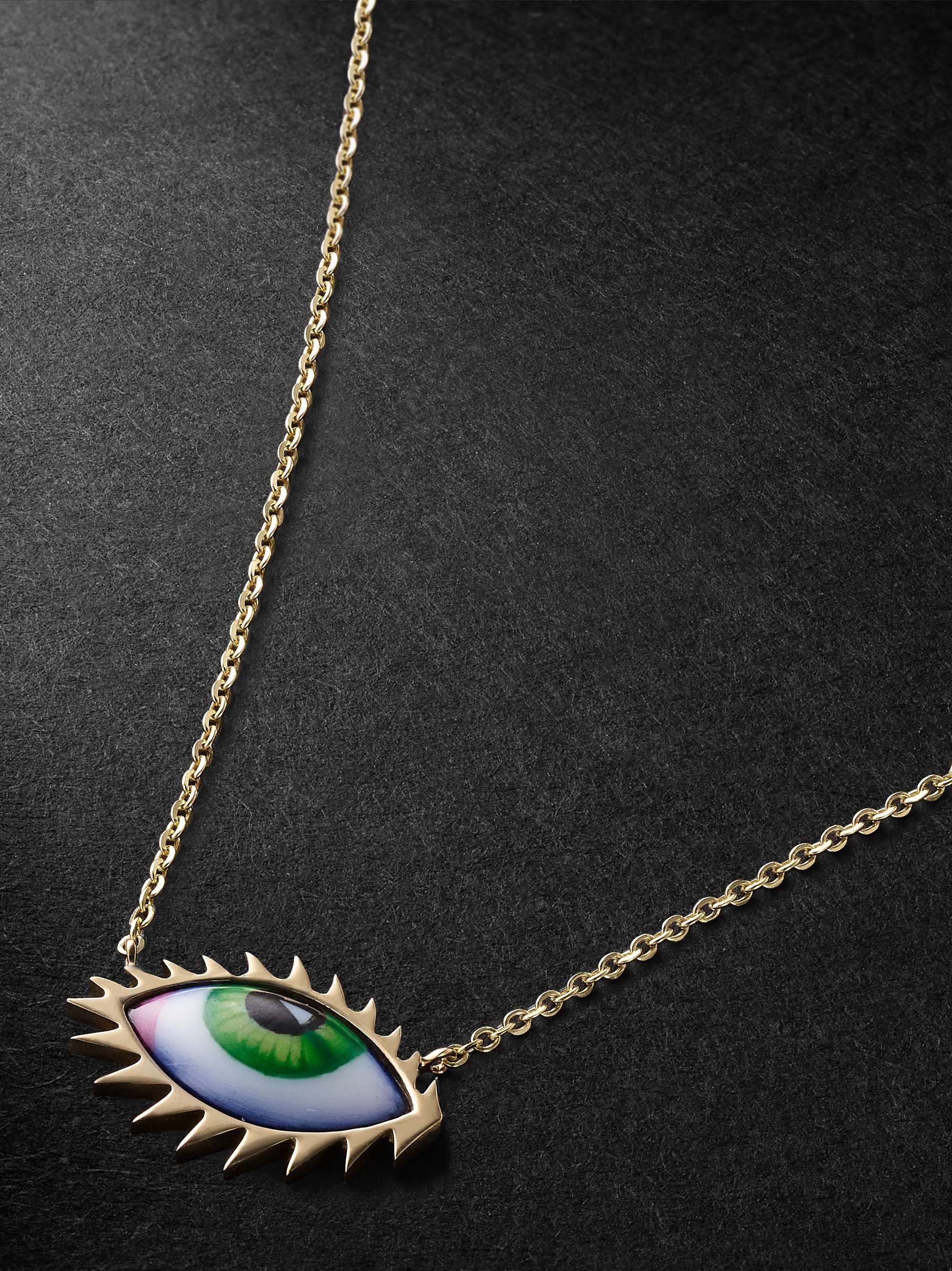 LITO Apollo 13 Petit Vert Gold and Enamel Necklace