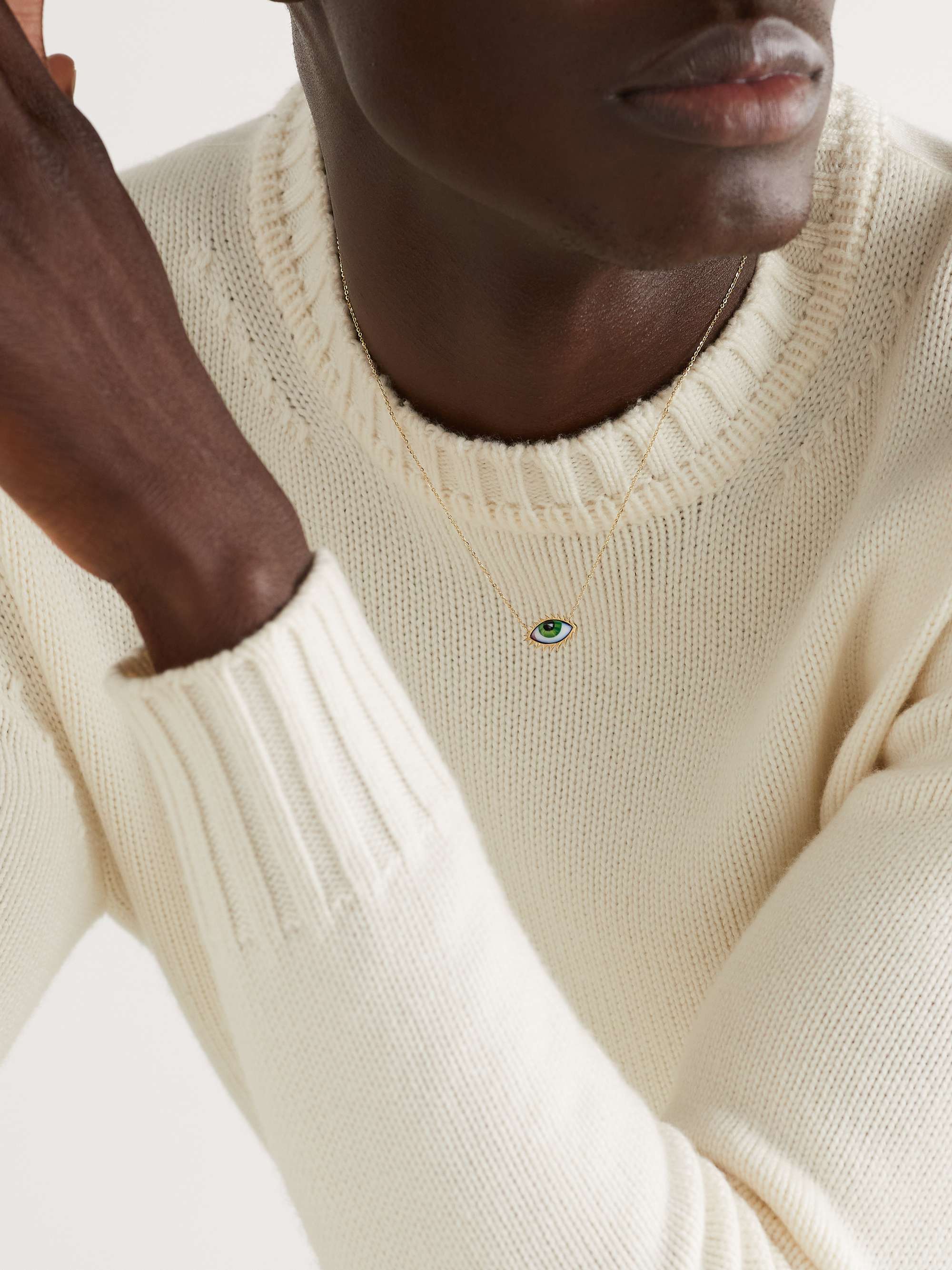 LITO Apollo 13 Petit Vert Gold and Enamel Necklace