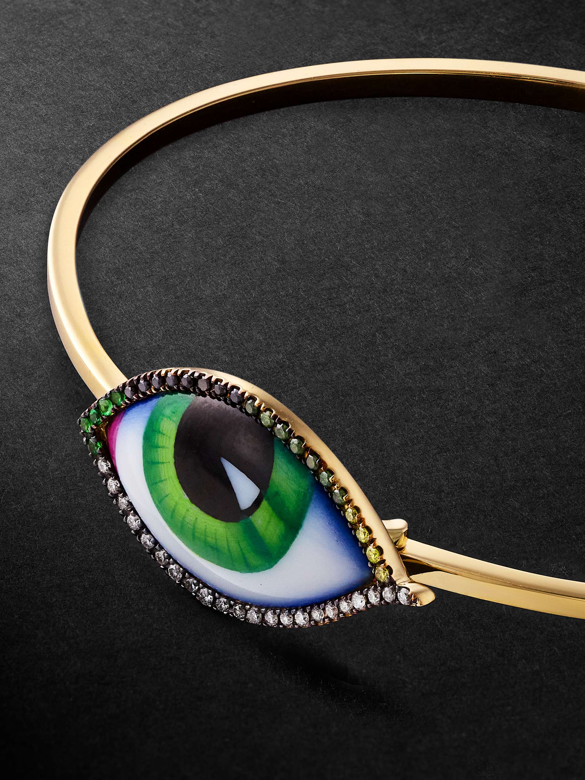 LITO Grand Vert Gold, Diamond, Tsavorite and Enamel Bangle