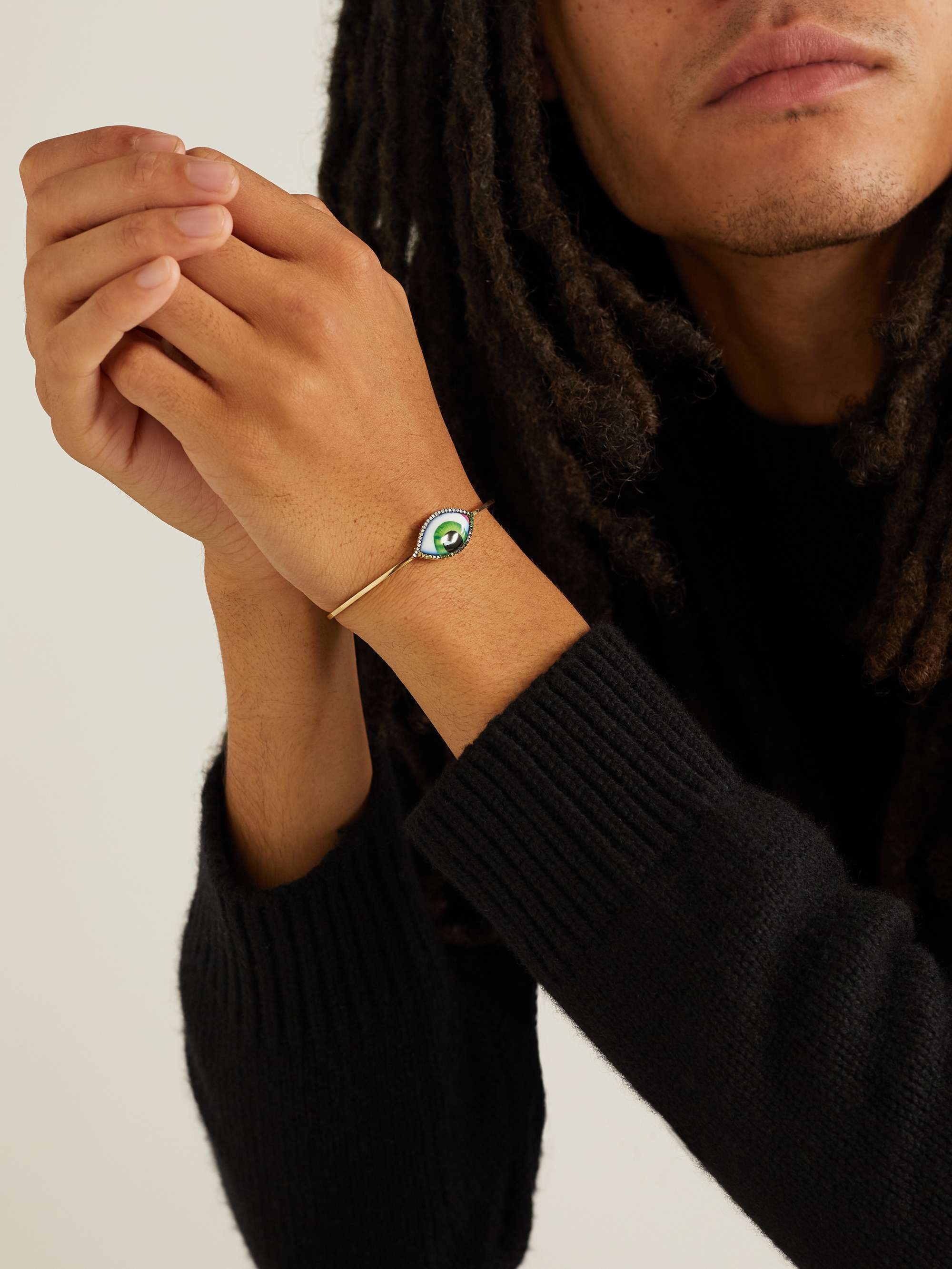 LITO Grand Vert Gold, Diamond, Tsavorite and Enamel Bangle