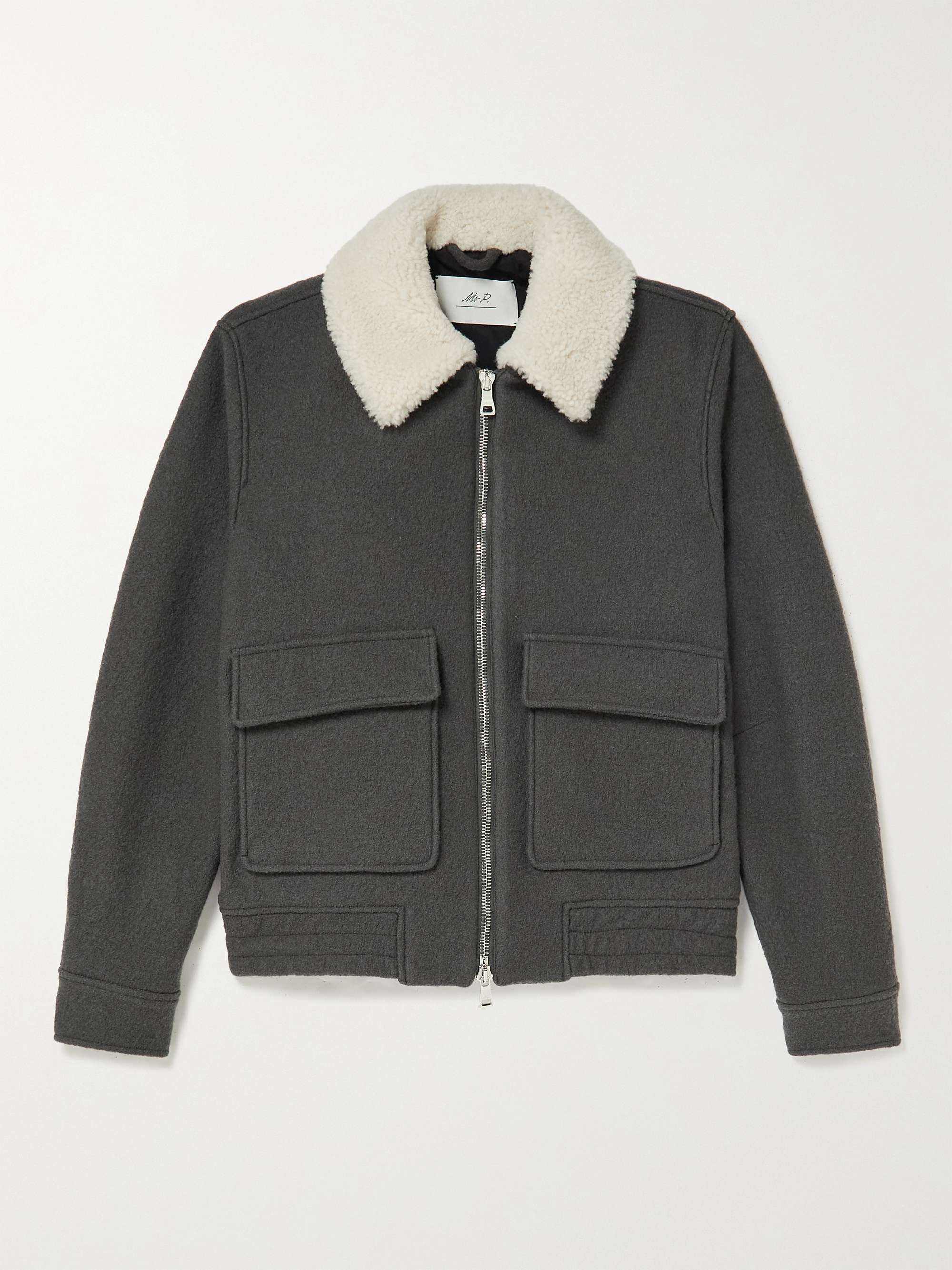 MR P. Shearling-Trimmed Boiled Wool Blouson Jacket for Men | MR PORTER