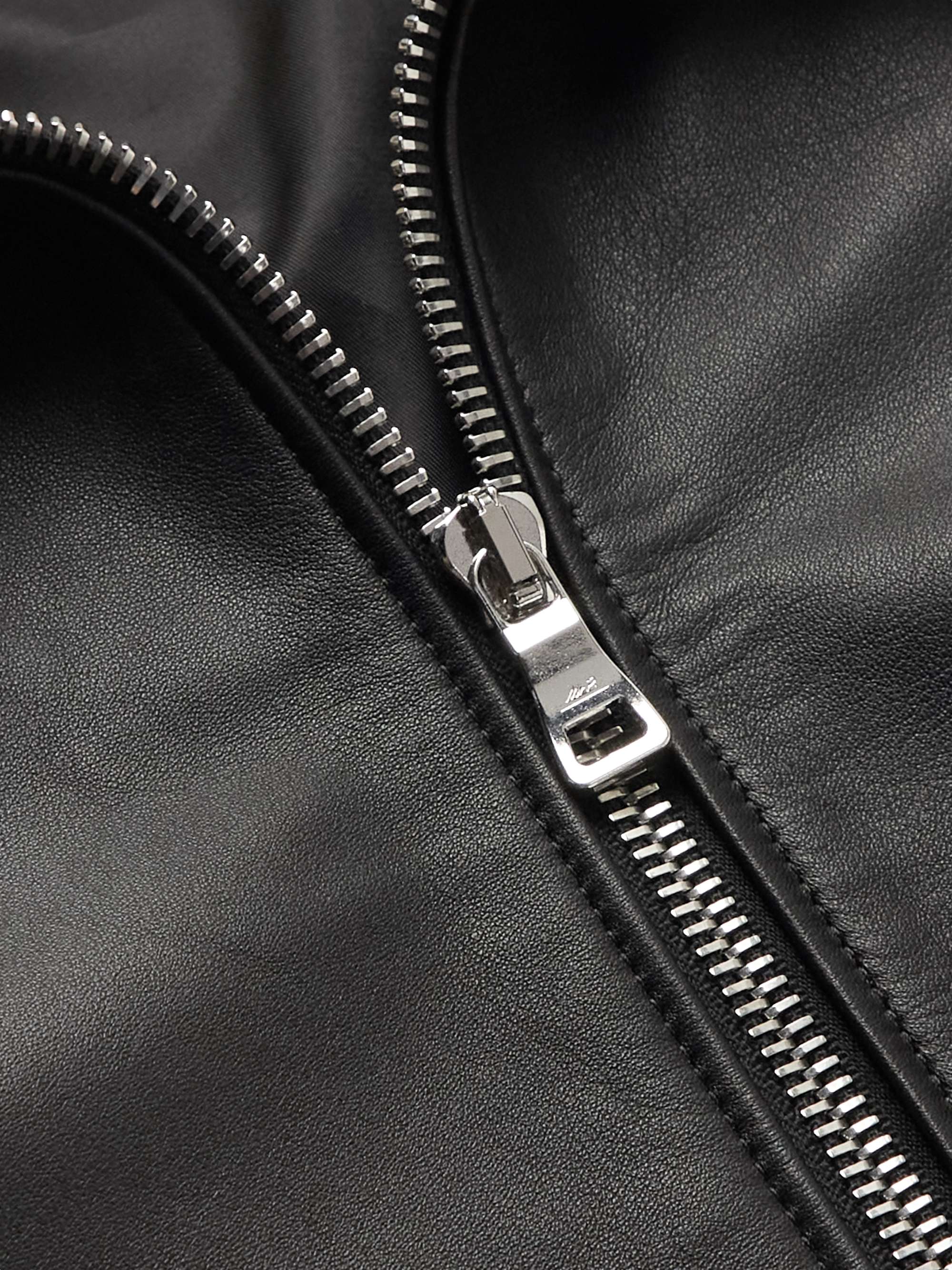MR P. Shearling-Trimmed Leather Bomber Jacket
