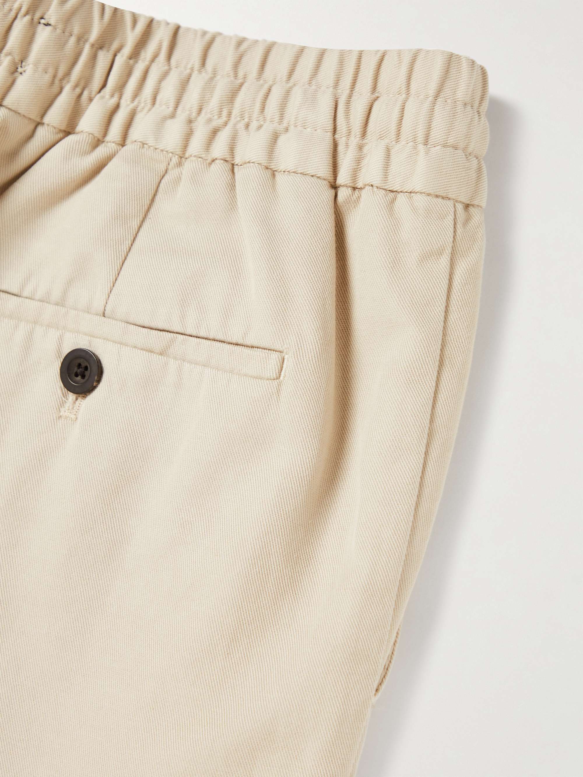 MR P. Cotton and Linen-Blend Twill Drawstring Trousers
