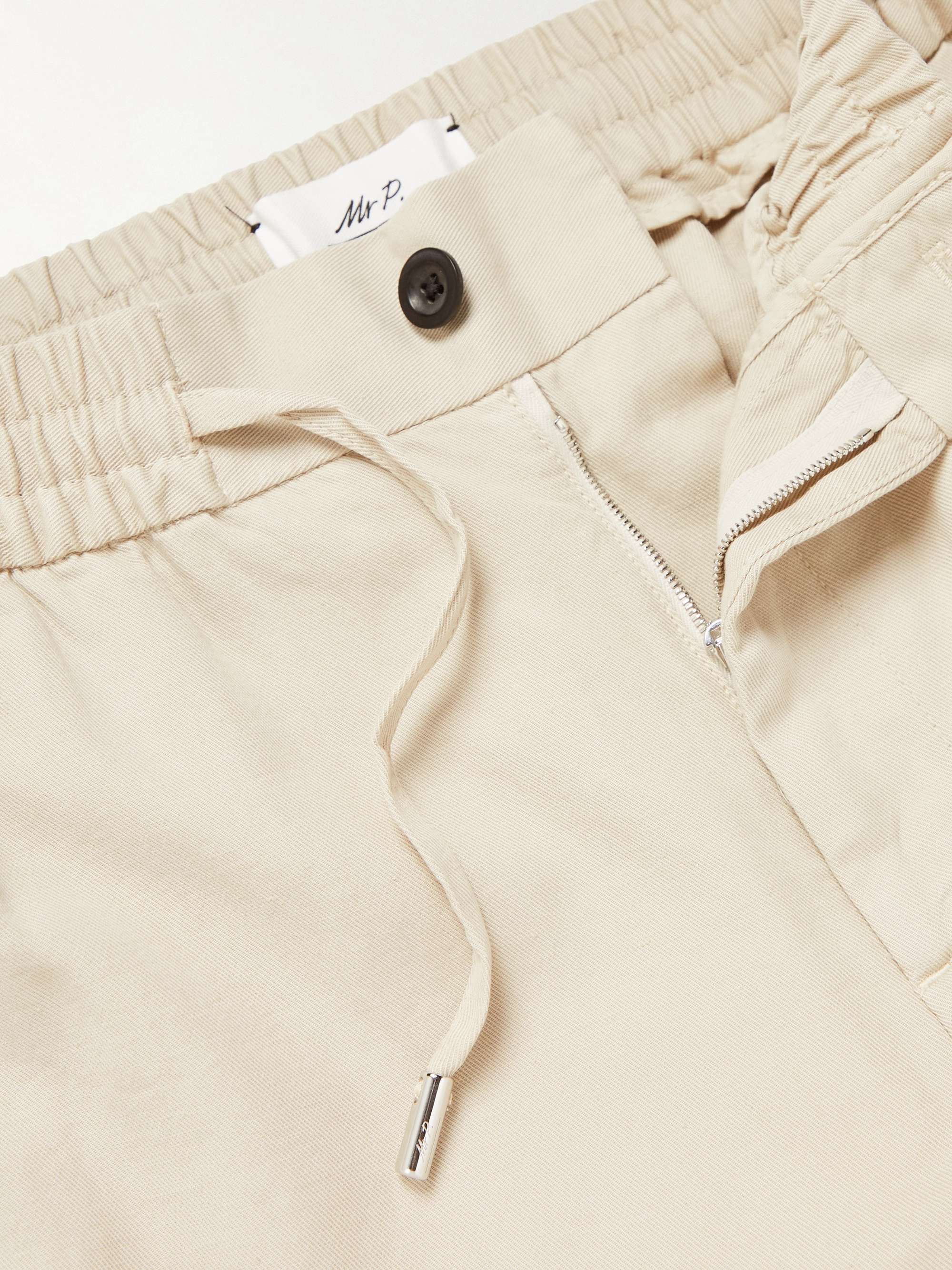 MR P. Cotton and Linen-Blend Twill Drawstring Trousers