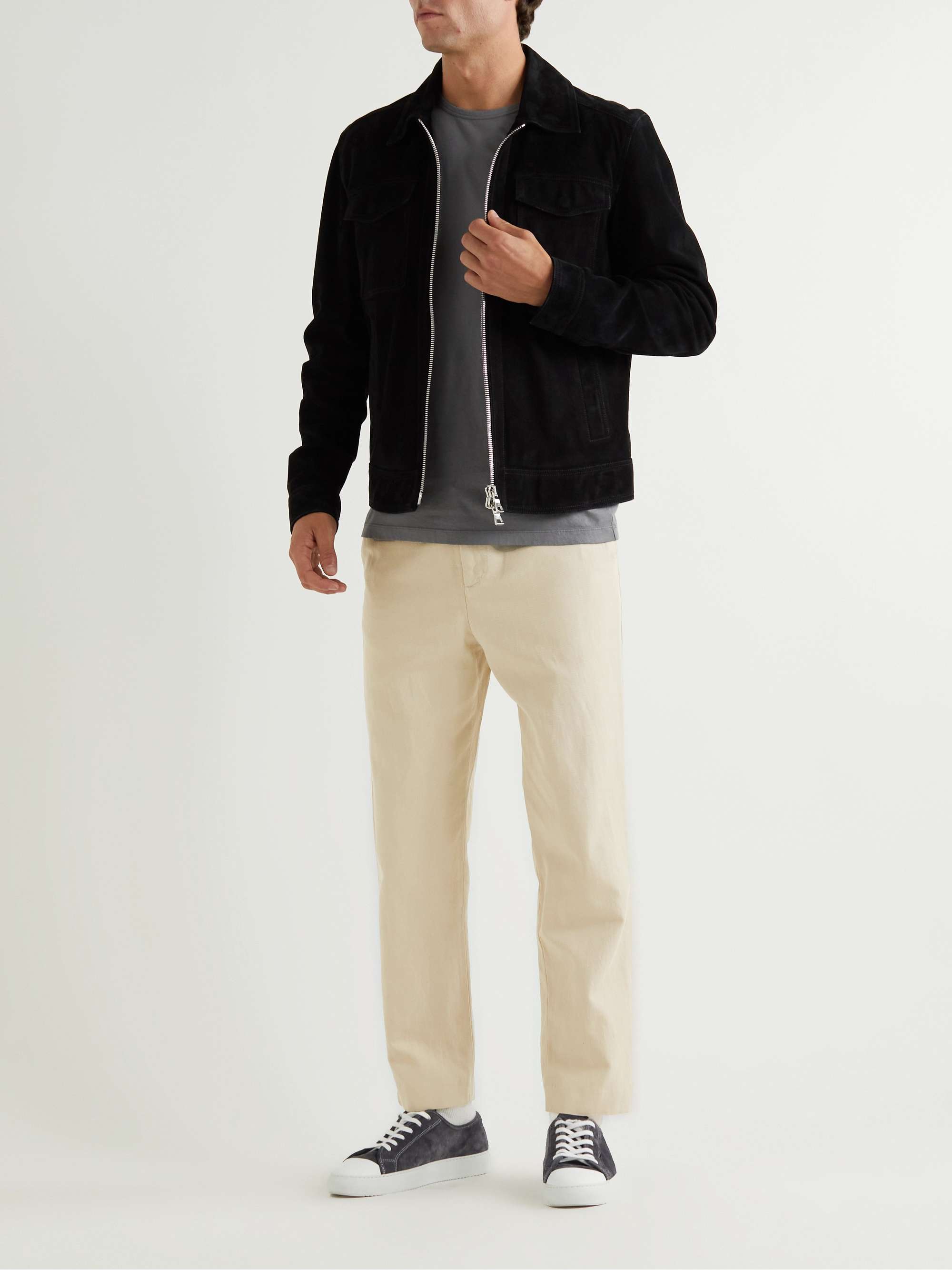 MR P. Cotton and Linen-Blend Twill Drawstring Trousers
