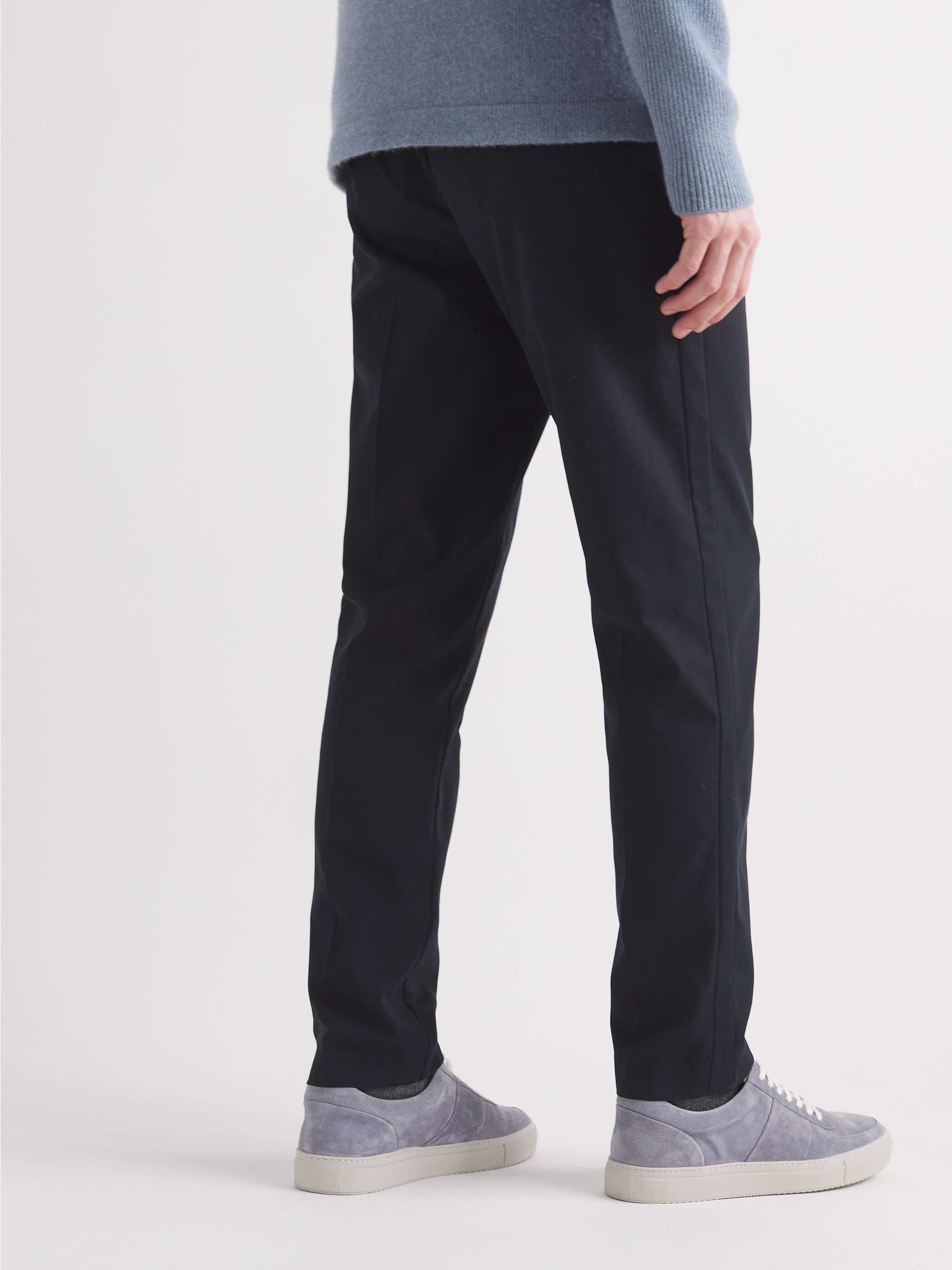 MR P. James Tapered Pleated Cotton Trousers
