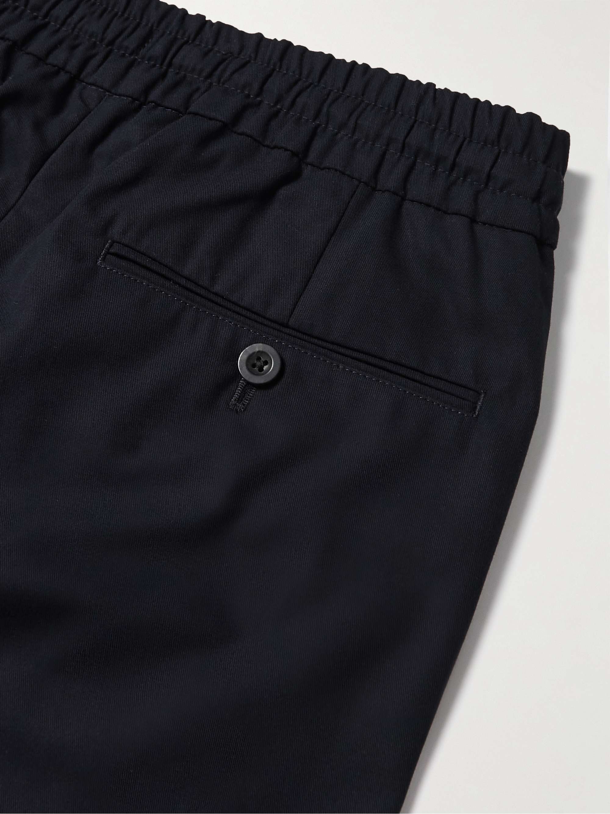MR P. James Tapered Pleated Cotton Trousers