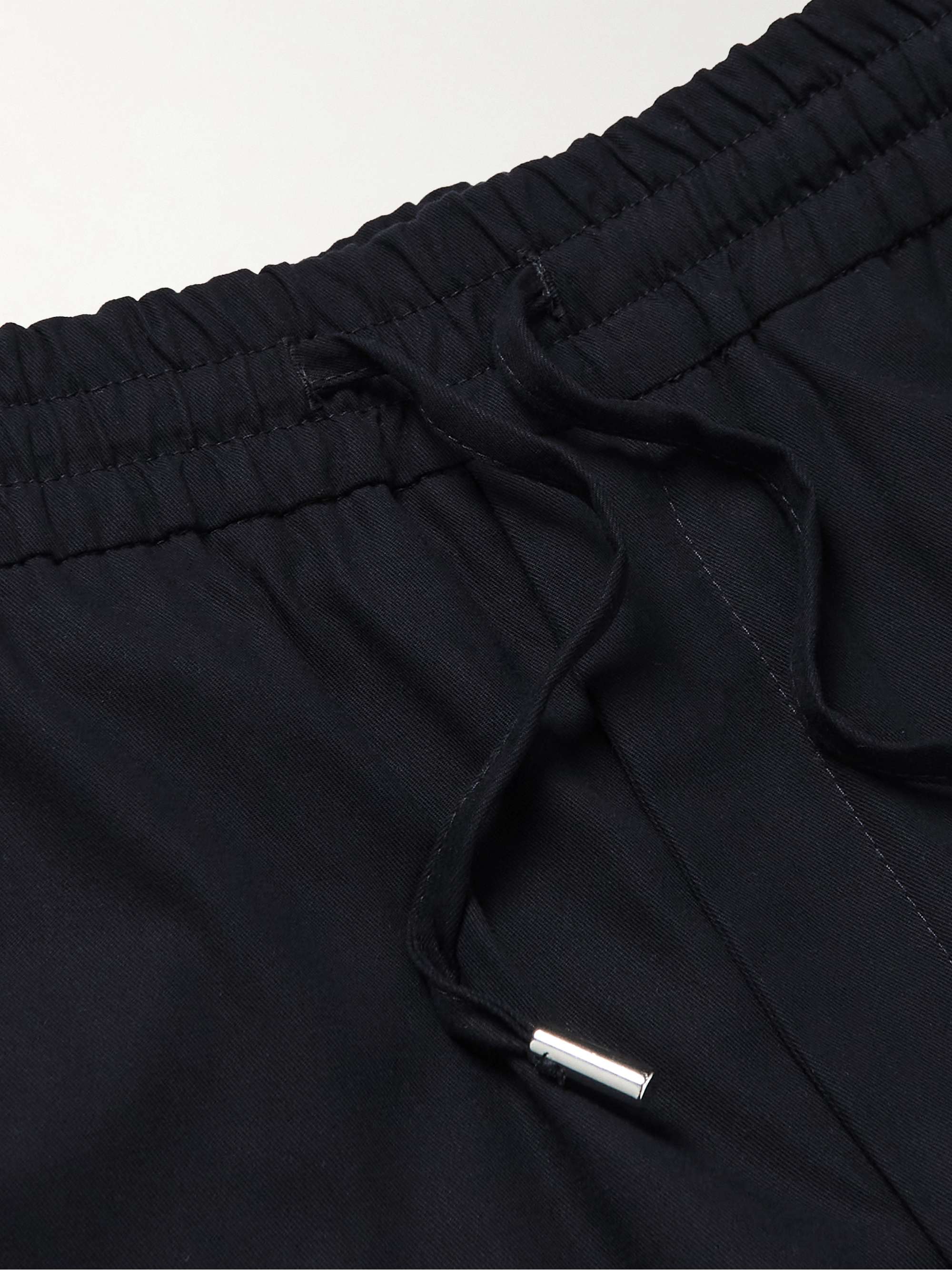 MR P. James Tapered Pleated Cotton Trousers
