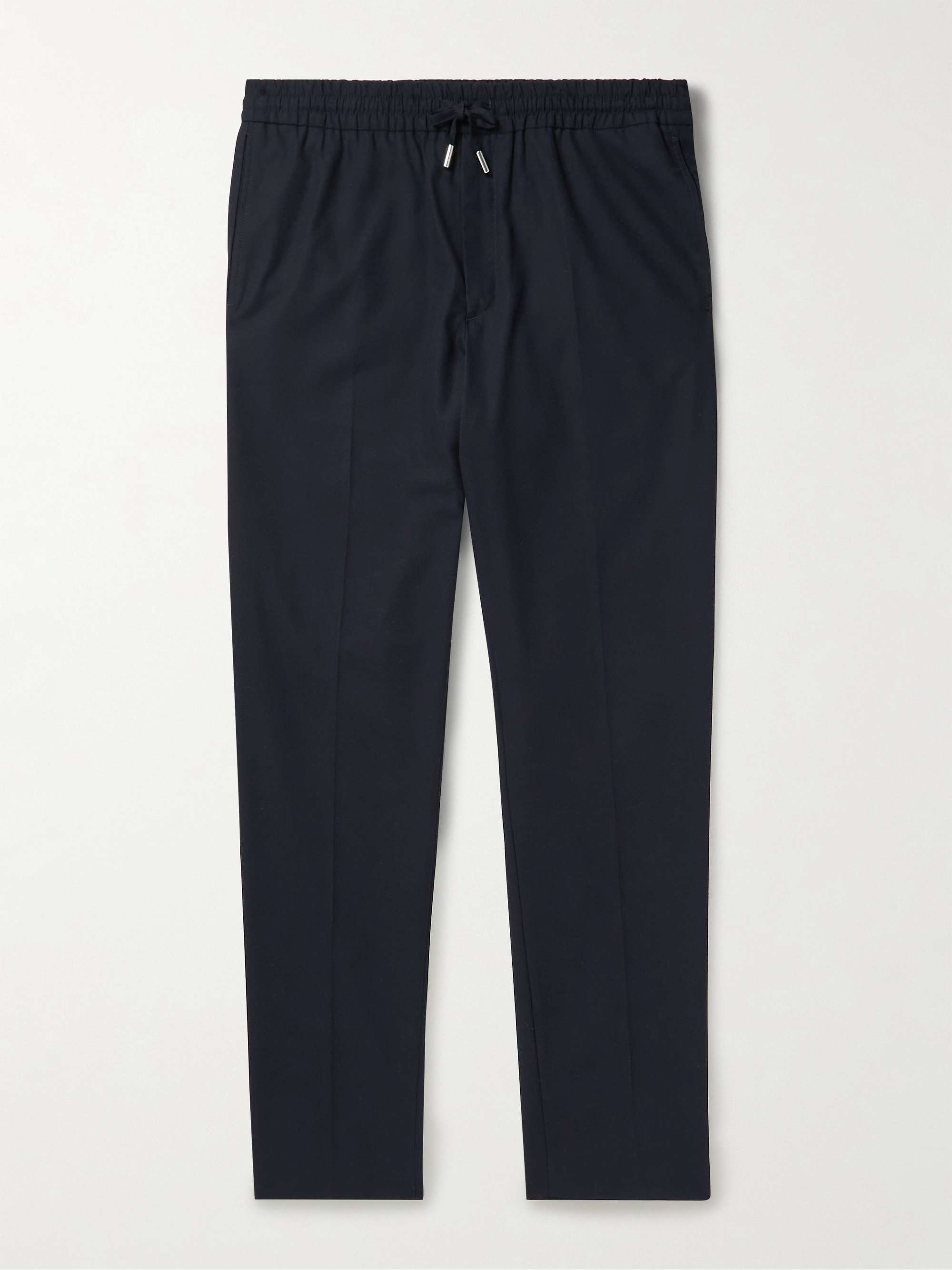 MR P. James Tapered Pleated Cotton Trousers