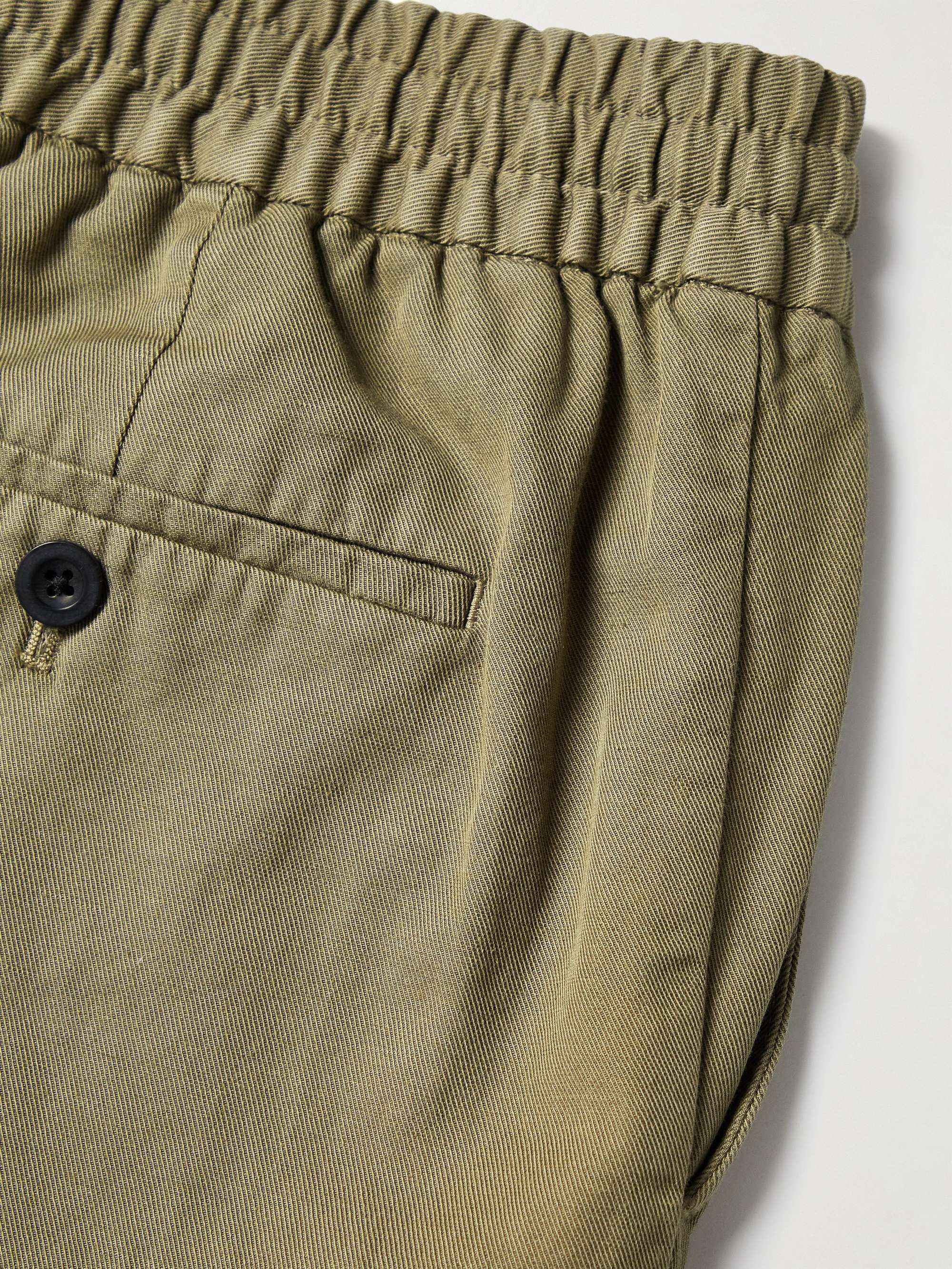 MR P. Cotton and Linen-Blend Twill Drawstring Trousers