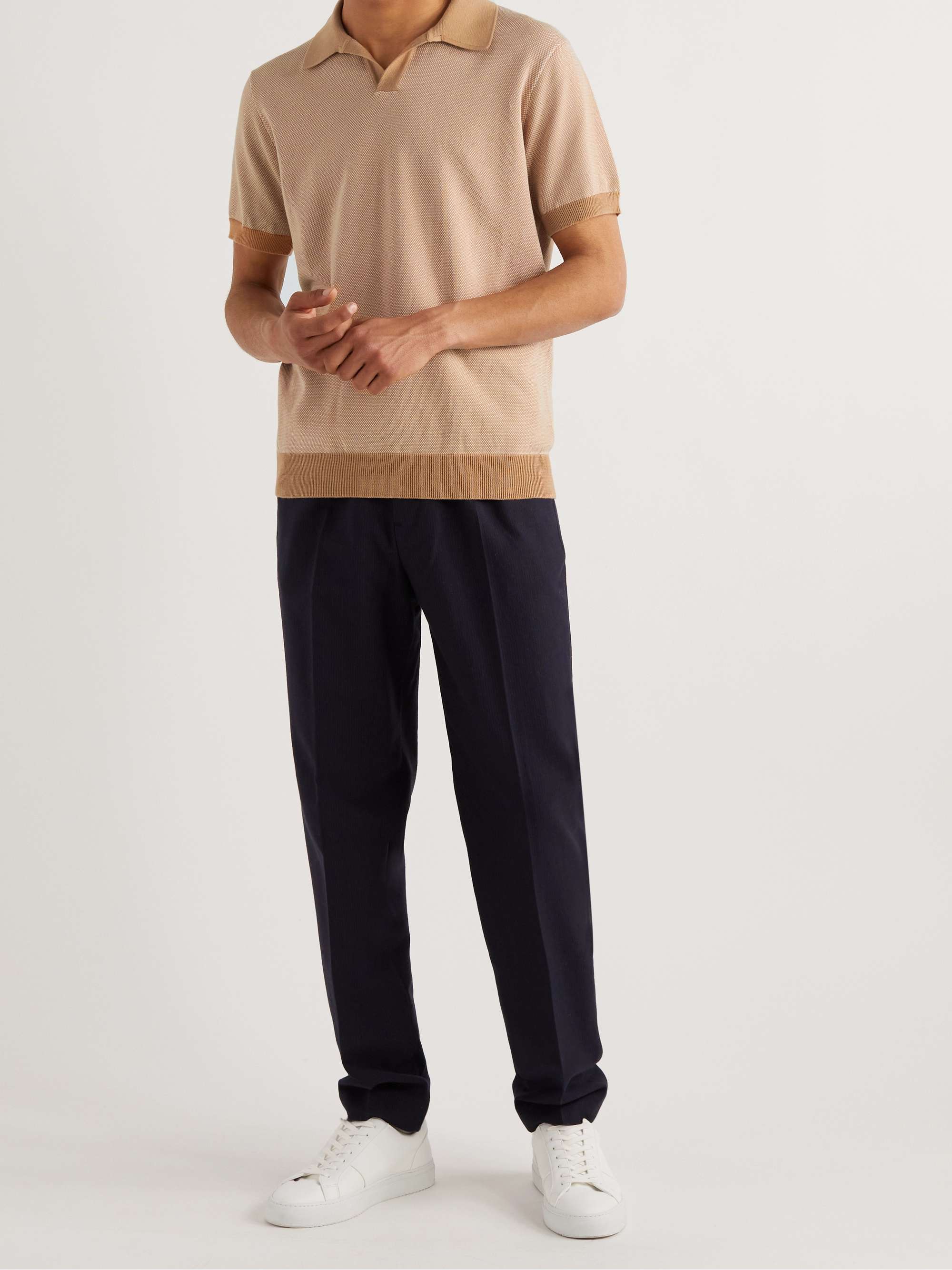 MR P. Honeycomb-Knit Cotton Polo Shirt
