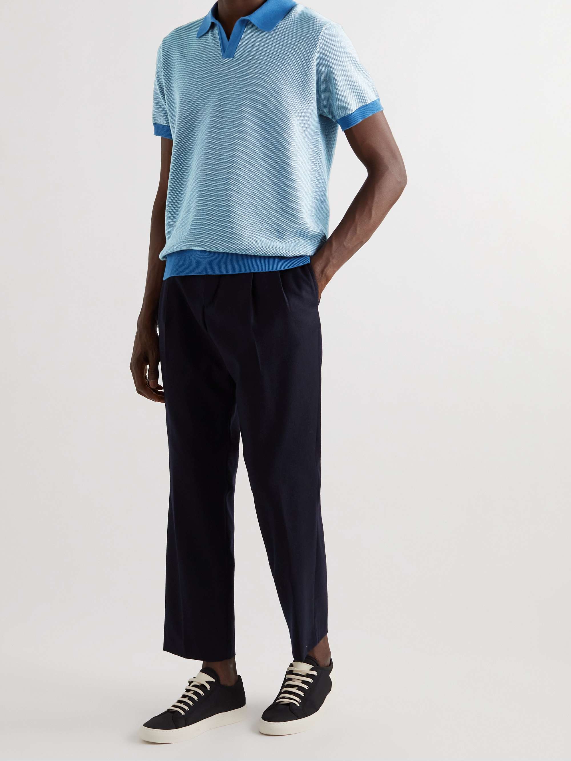 MR P. Honeycomb-Knit Cotton Polo Shirt