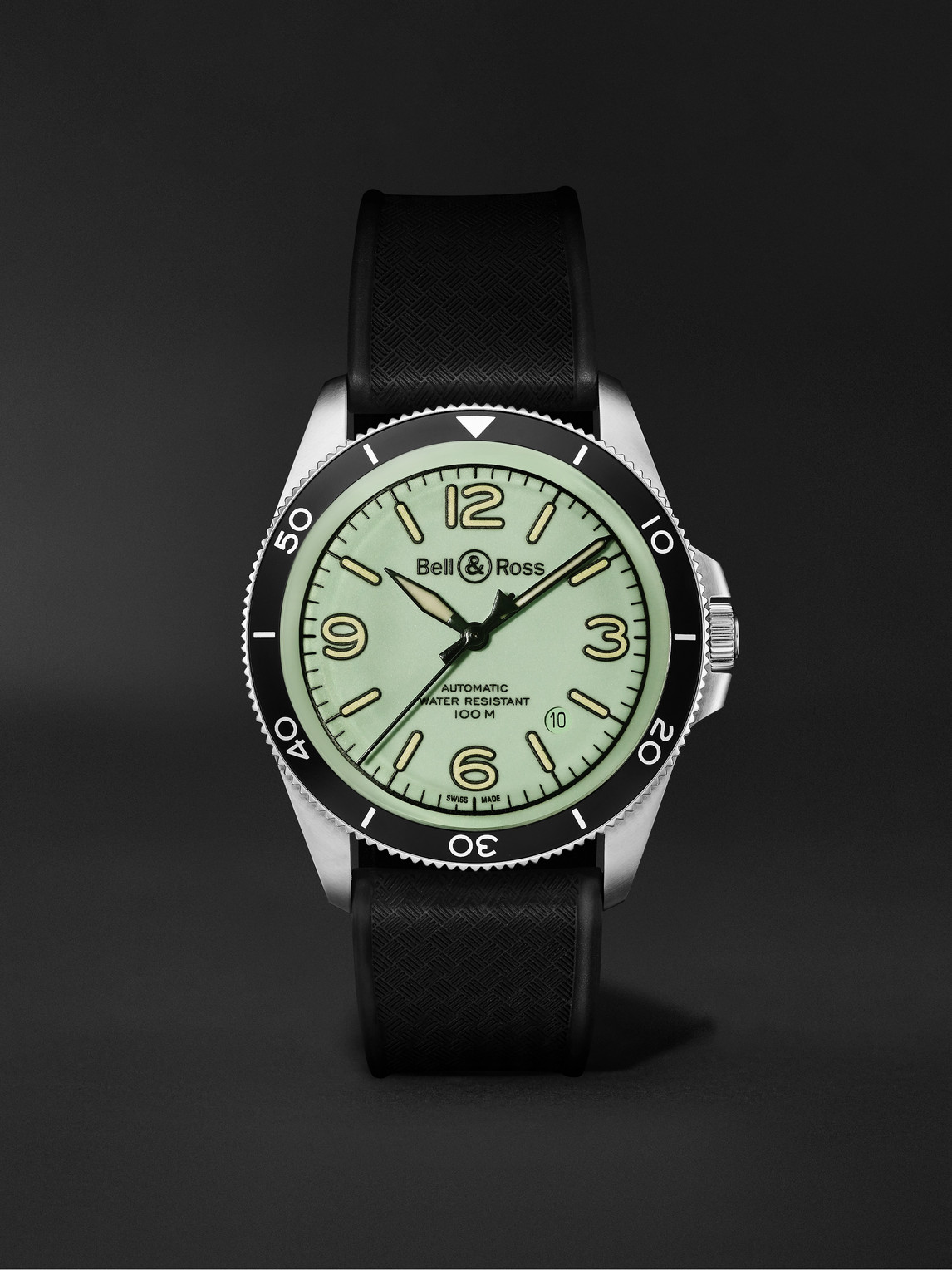 BR V2-92 Full Lum Limited Edition Automatic 41mm Stainless Steel and Rubber Watch, Ref. No. BRV292-LUM-ST/SRB