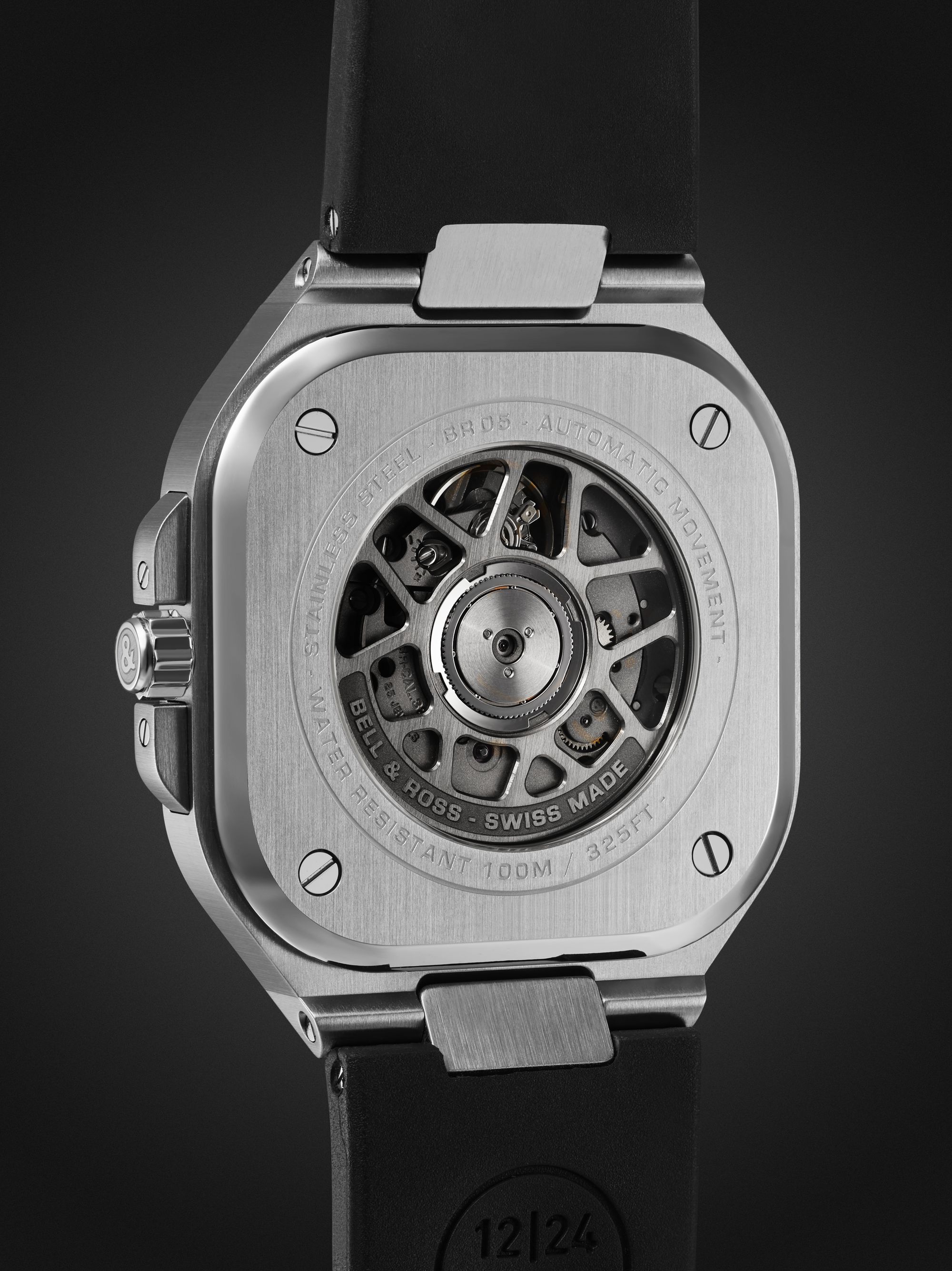 BELL & ROSS BR 05 Automatic 41mm Stainless Steel and Rubber Watch, Ref. No. BR05G-SI-ST/SRB BU23NOV